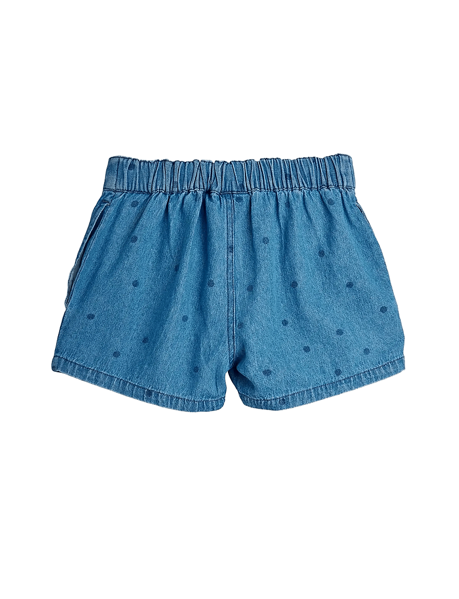 Mini Rodini - Lw denim dots aop shorts 2 - jeansshorts - blue - 2
