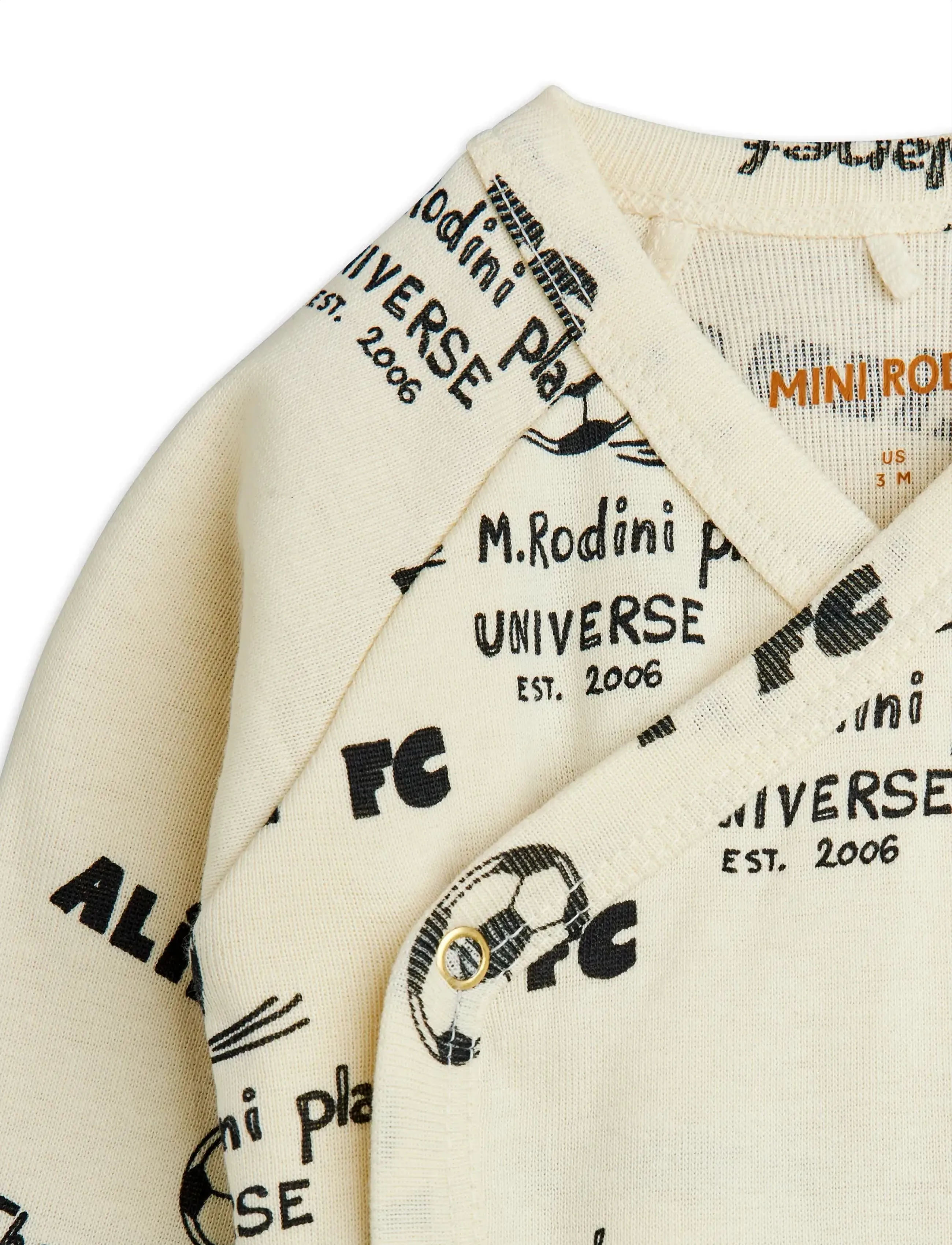 Mini Rodini - Alien City FC aop nb baby set - sæt med body - white - 3
