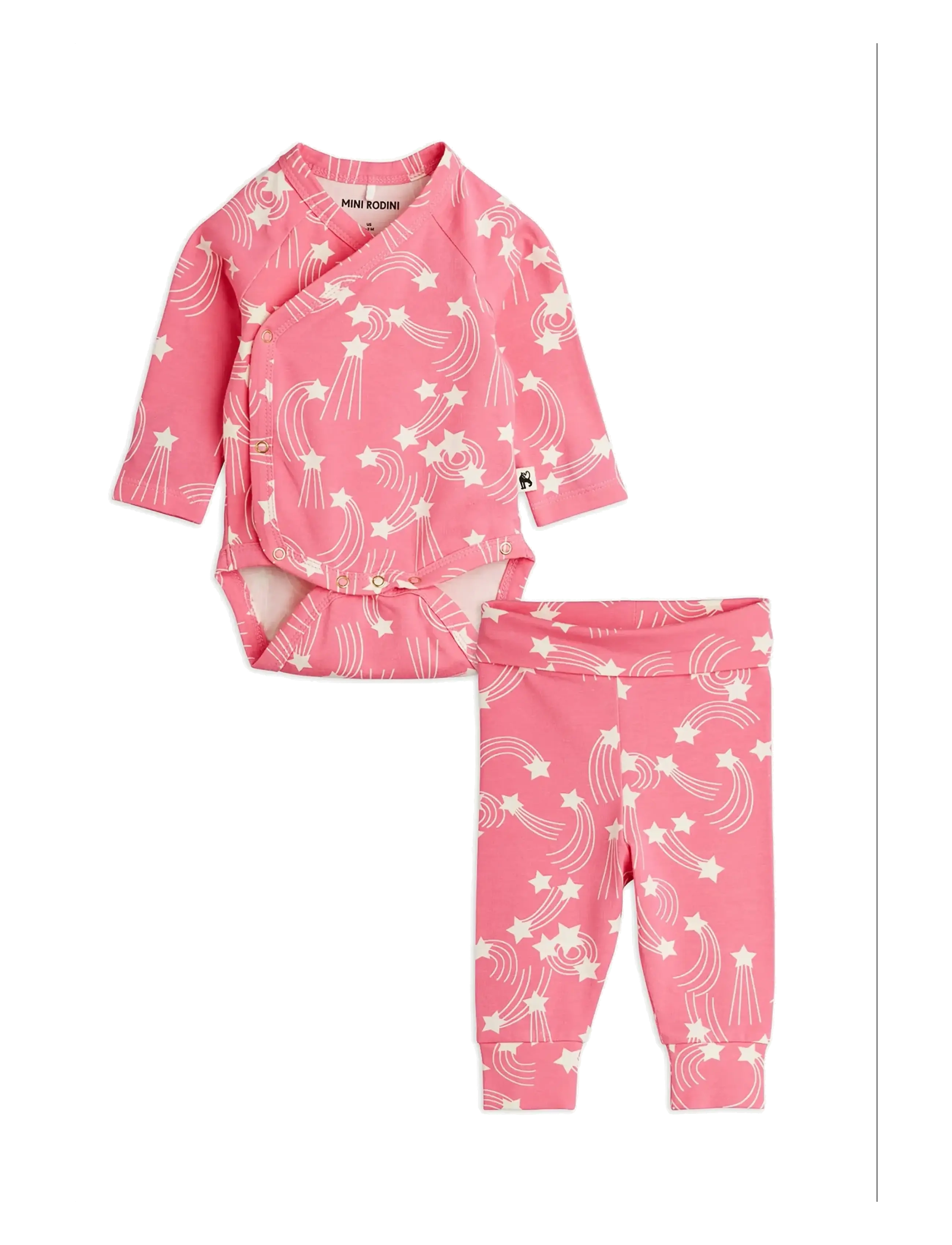 Mini Rodini Starfall aop nb baby set - Mini Rodini - PINK / pink/rose