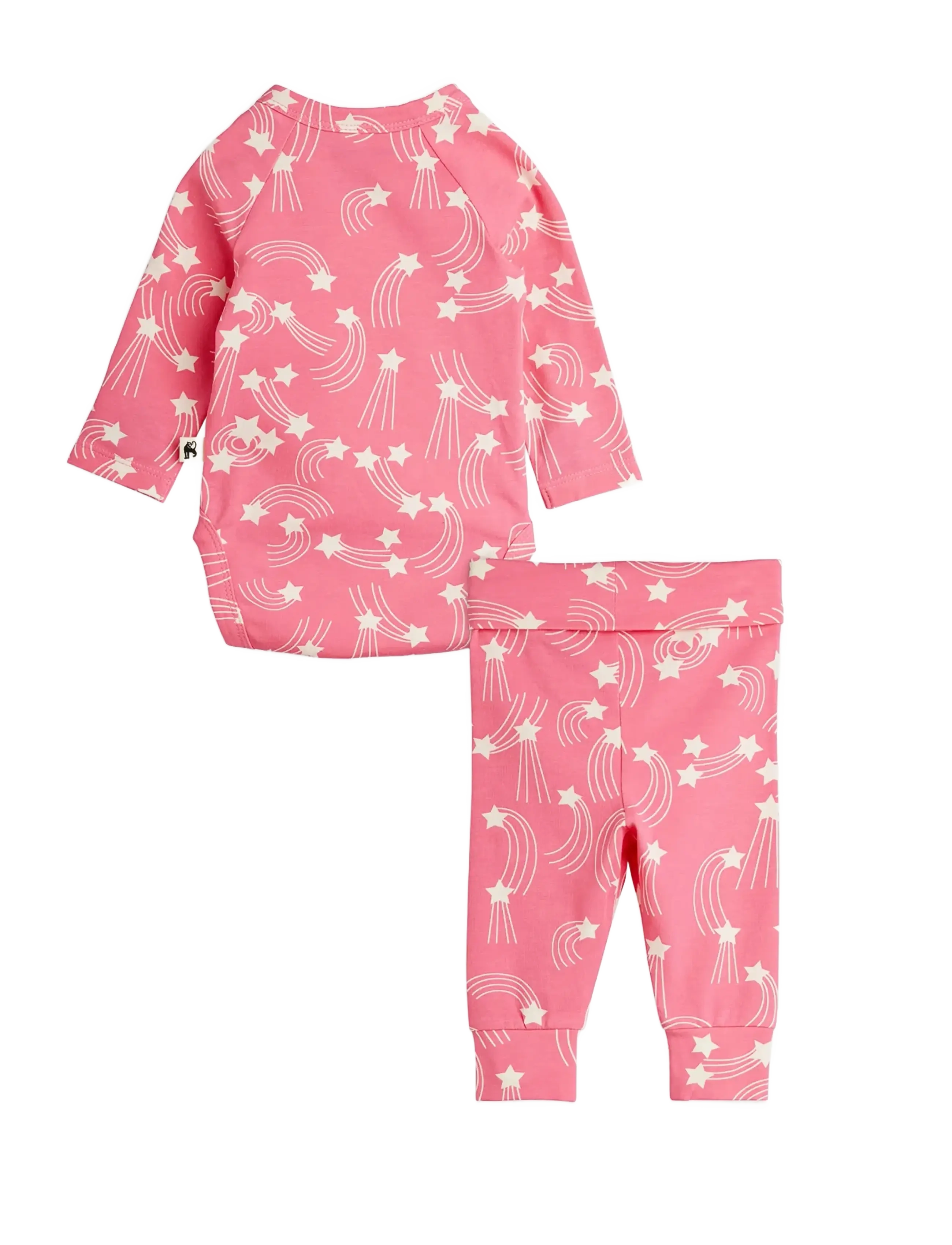Mini Rodini - Starfall aop nb baby set - sett með samfellu - pink - 1