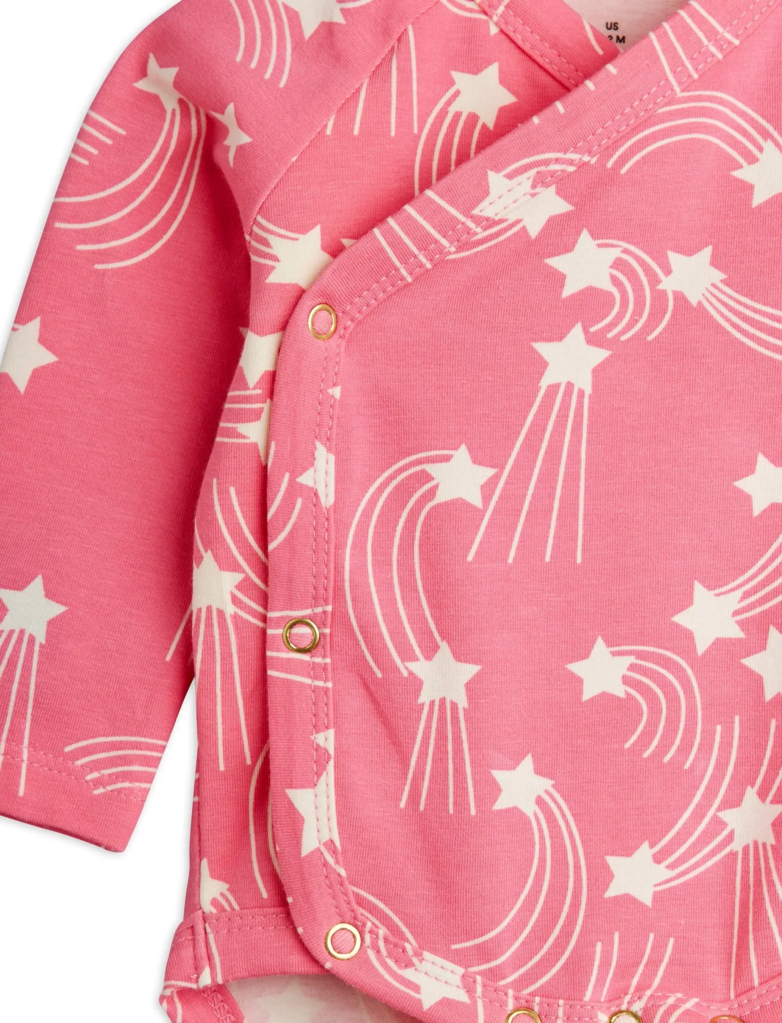 Mini Rodini - Starfall aop nb baby set - sett með samfellu - pink - 3