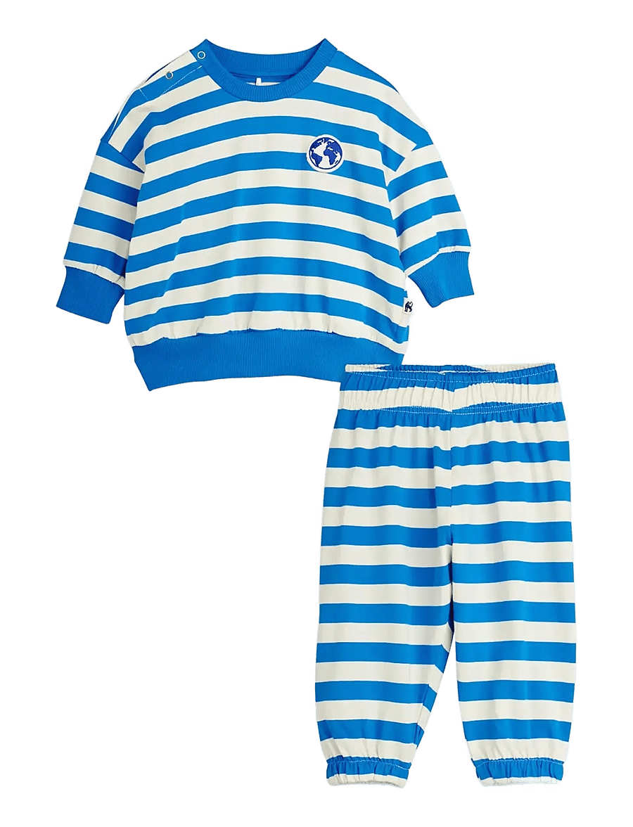 Mini Rodini - Earth yd stripe baby set - ensembles avec t-shirt à manches longues - blue - 0