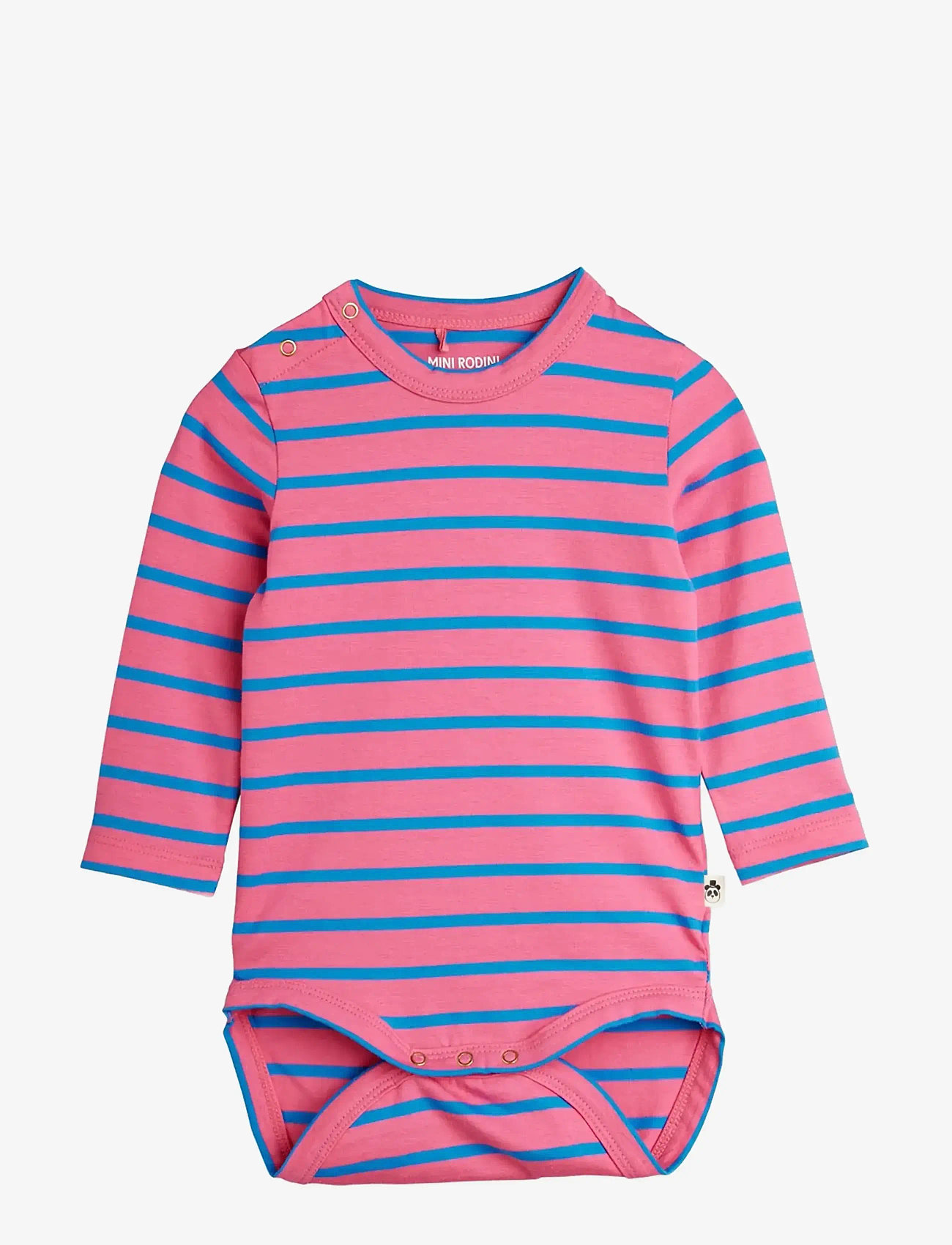 Mini Rodini - Stripe yd ls body - long-sleeved bodies - pink - 0