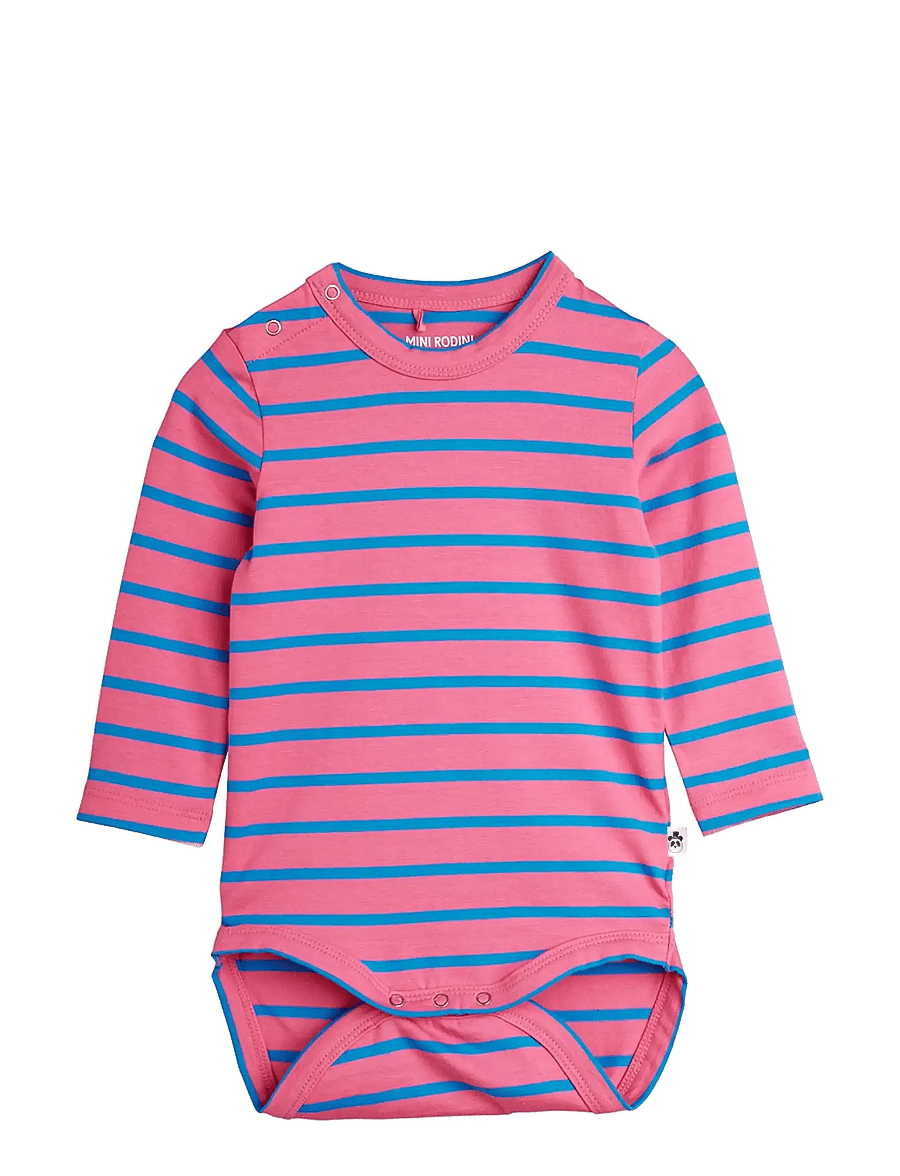 Mini Rodini - Stripe yd ls body - pikkade varrukatega bodid - pink - 0