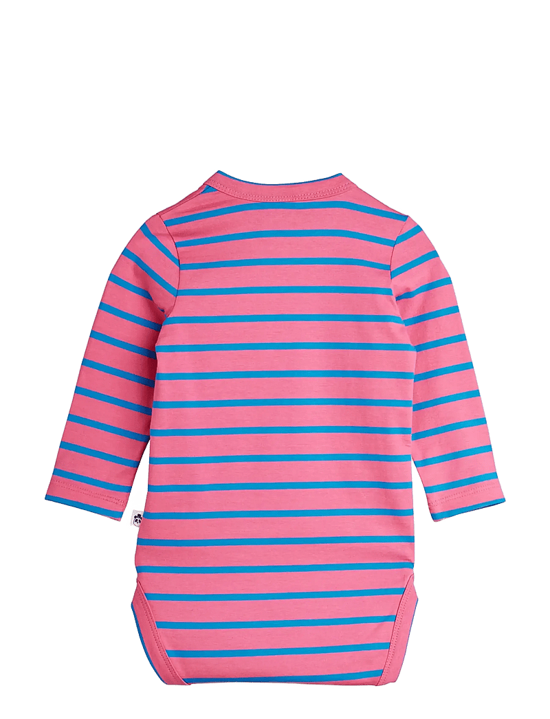 Mini Rodini - Stripe yd ls body - long-sleeved bodies - pink - 1