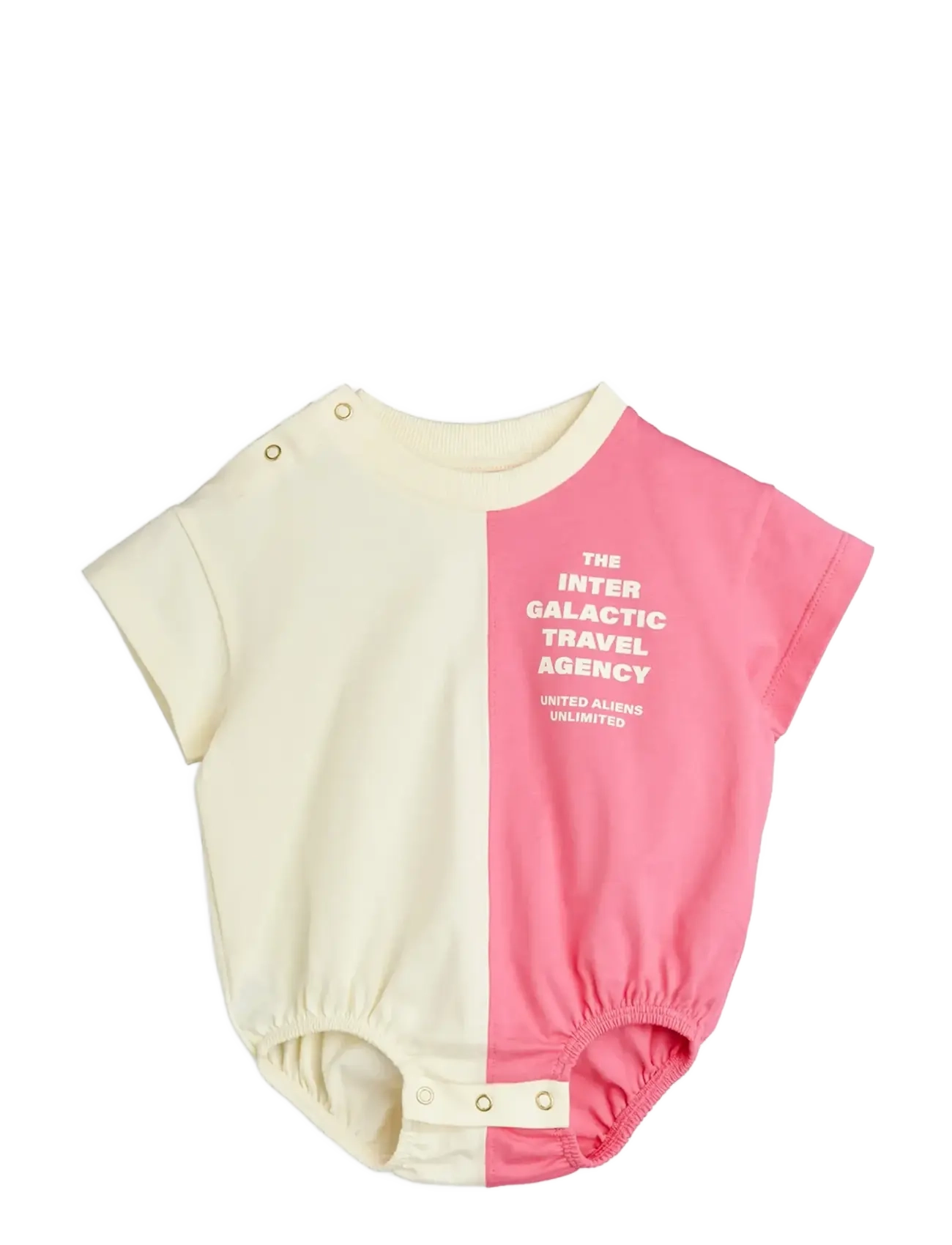 Mini Rodini Travel agency split color sp ss body - Kläder - MULTI / pink/rose