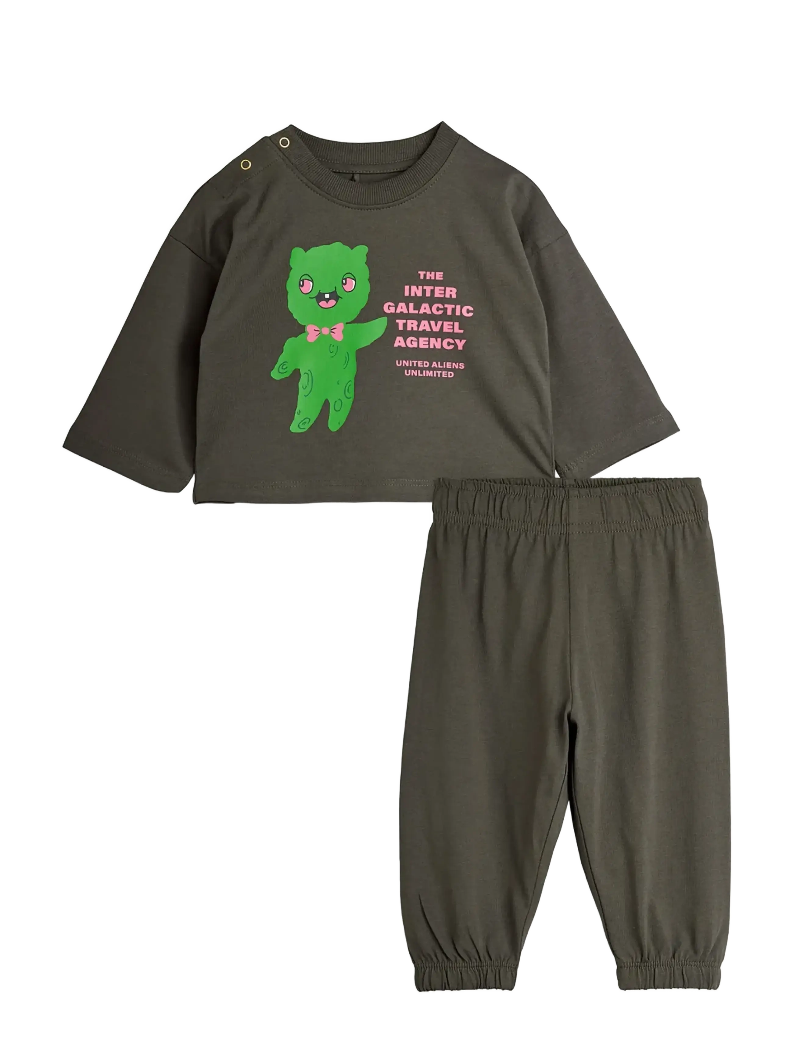 MINI RODINI Alien Travel Agency Sp Baby Set Grau - 56/62