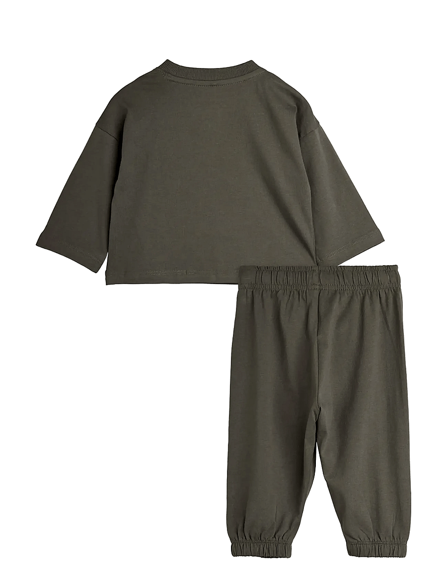 Mini Rodini - Alien travel agency sp baby set - sets mit langärmeligem t-shirt - grey - 1