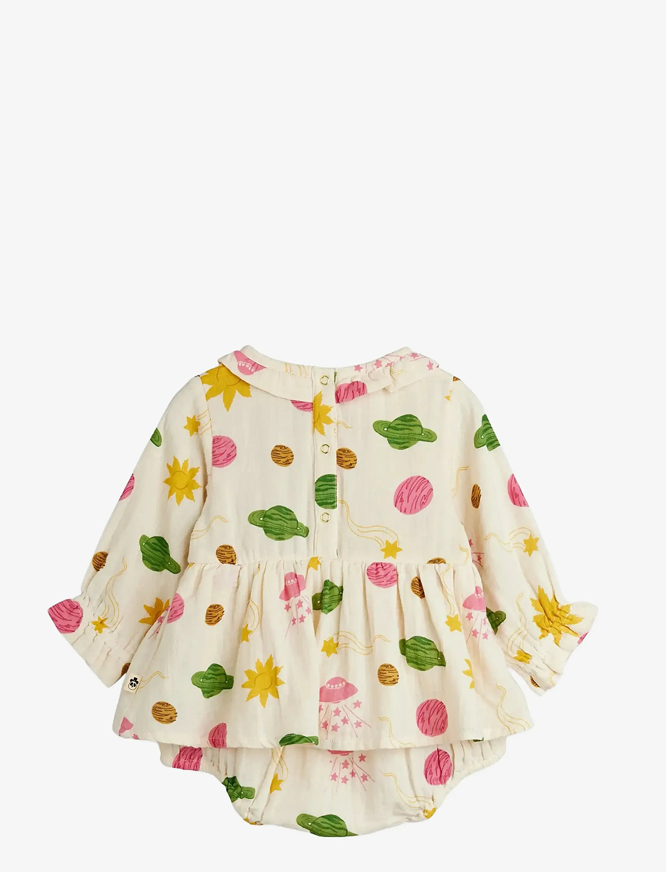 Mini Rodini - Space aop muslin ls body - langärmelige bodys - off-white - 1