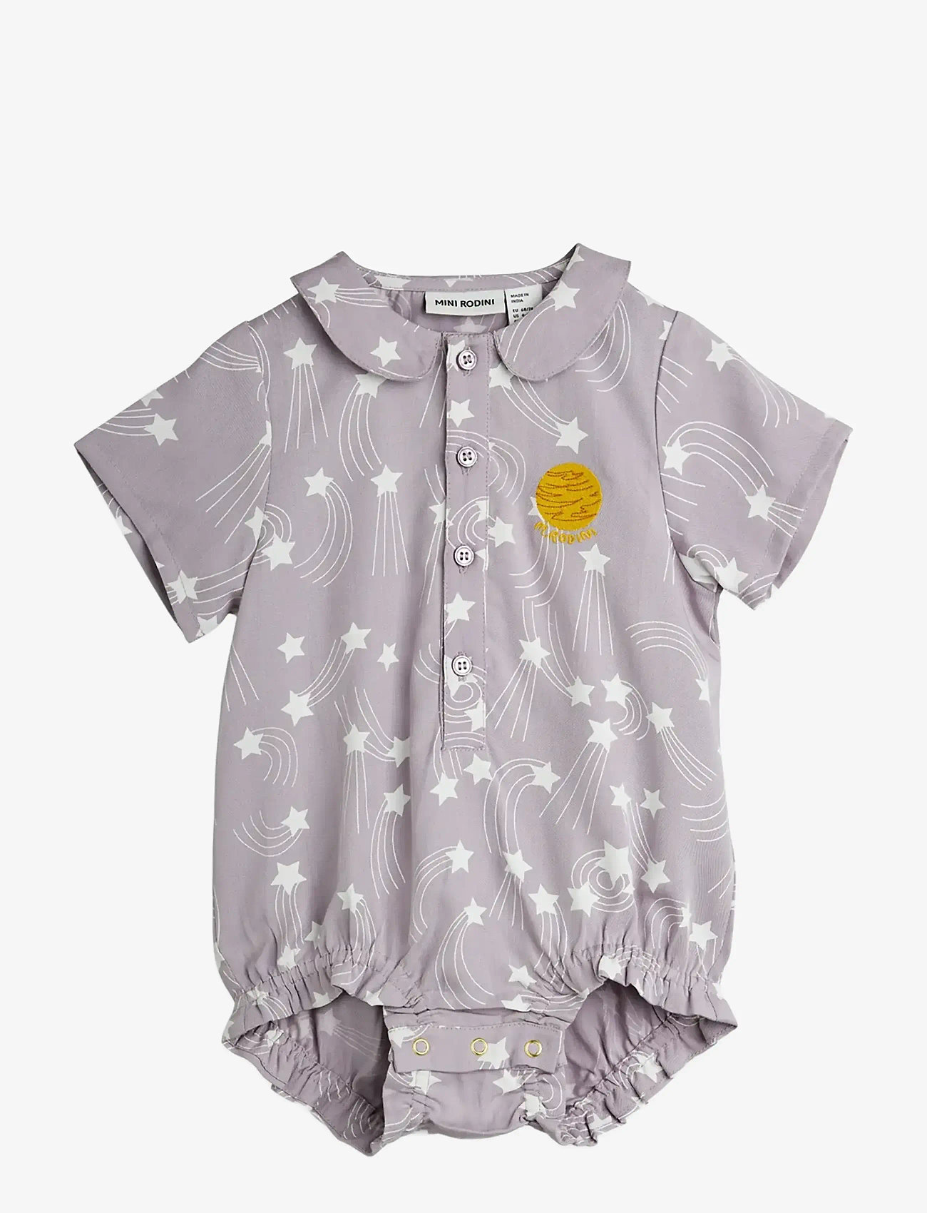 Mini Rodini - Starfall aop woven body - kurzärmelig - purple - 0