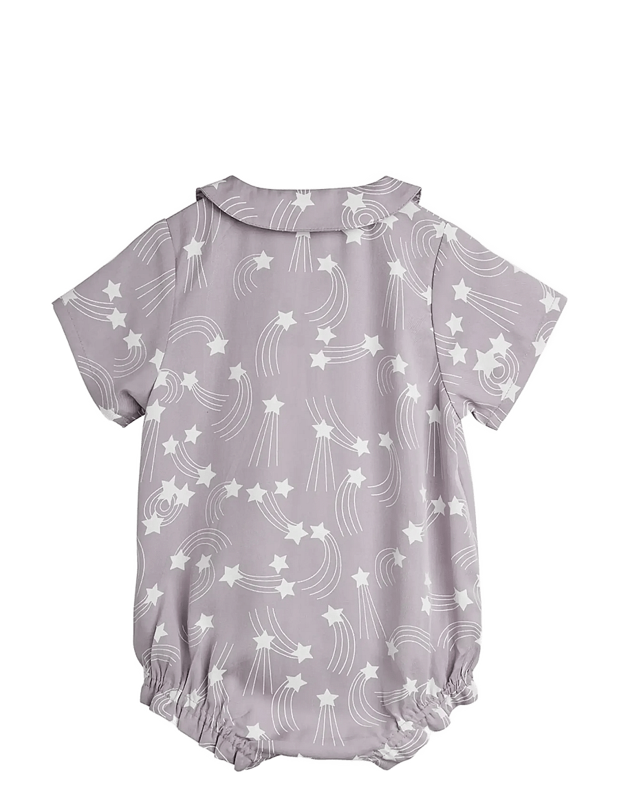 Mini Rodini - Starfall aop woven body - kortærmede heldragter - purple - 1