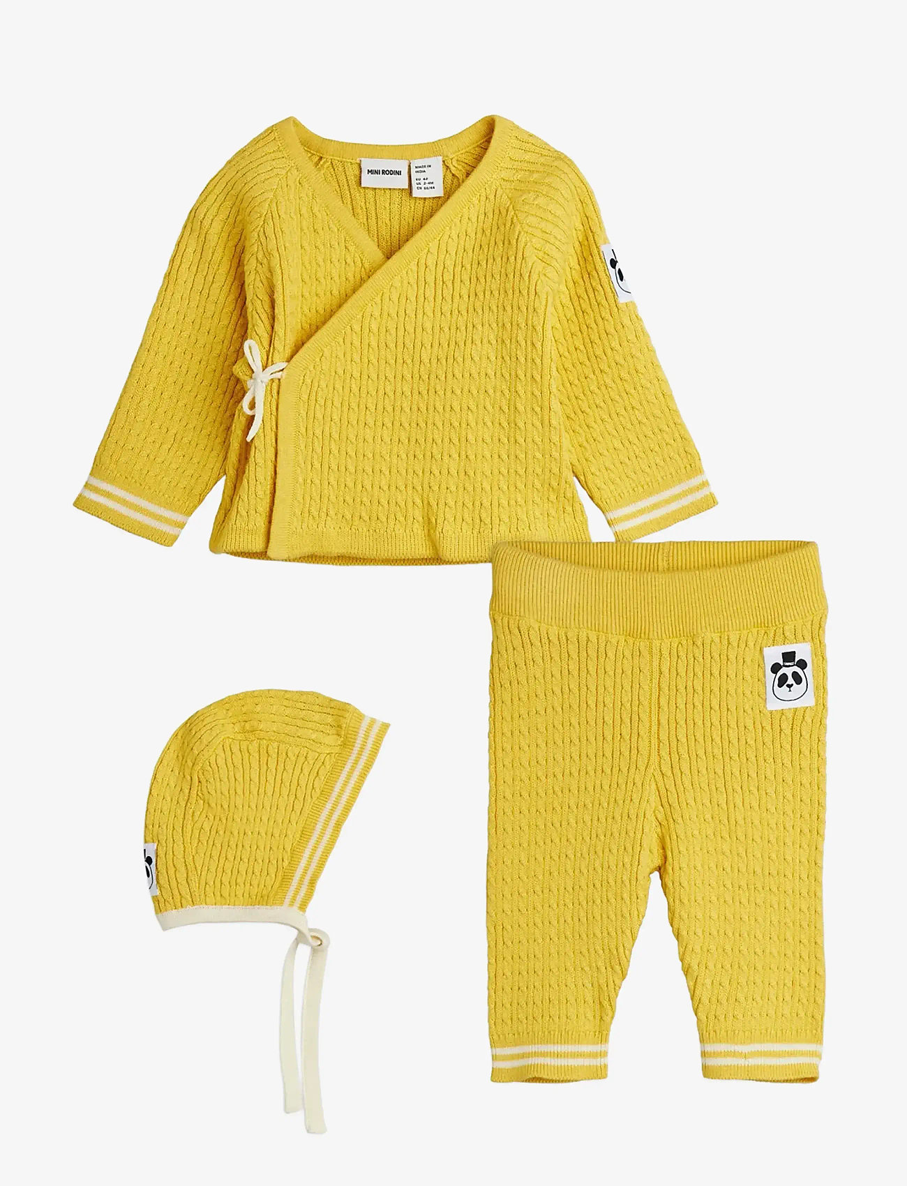 Mini Rodini - Cable knit baby kit - kardiganid - yellow - 0