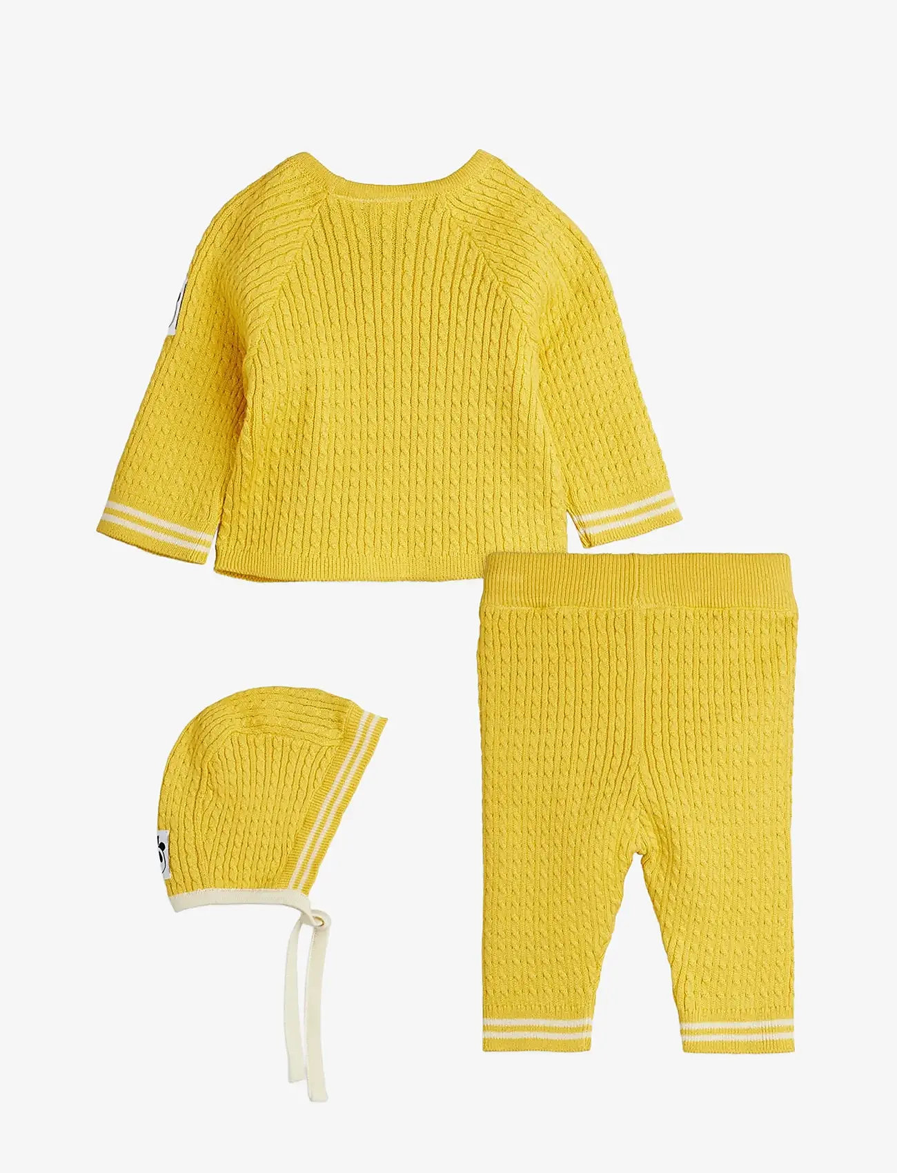 Mini Rodini - Cable knit baby kit - kardiganid - yellow - 1