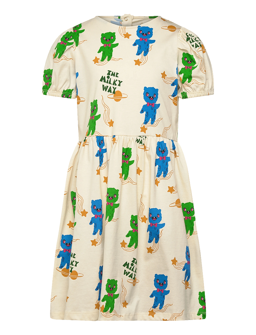 Mini Rodini - Aliens aop ss dress - kortärmade babyklänningar - off-white - 0