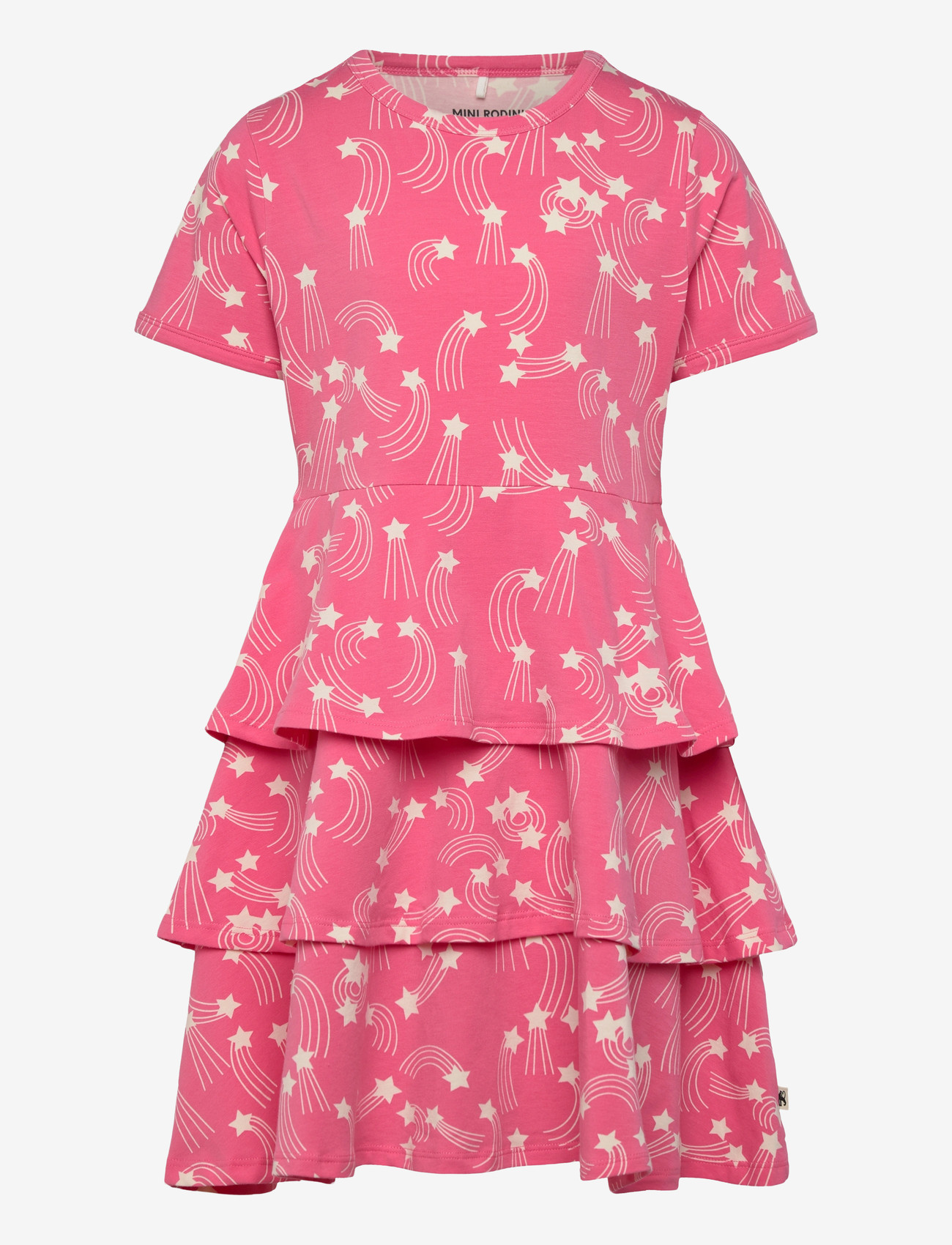 Mini Rodini - Starfall aop ss dress - kurzärmelige babykleider - pink - 0