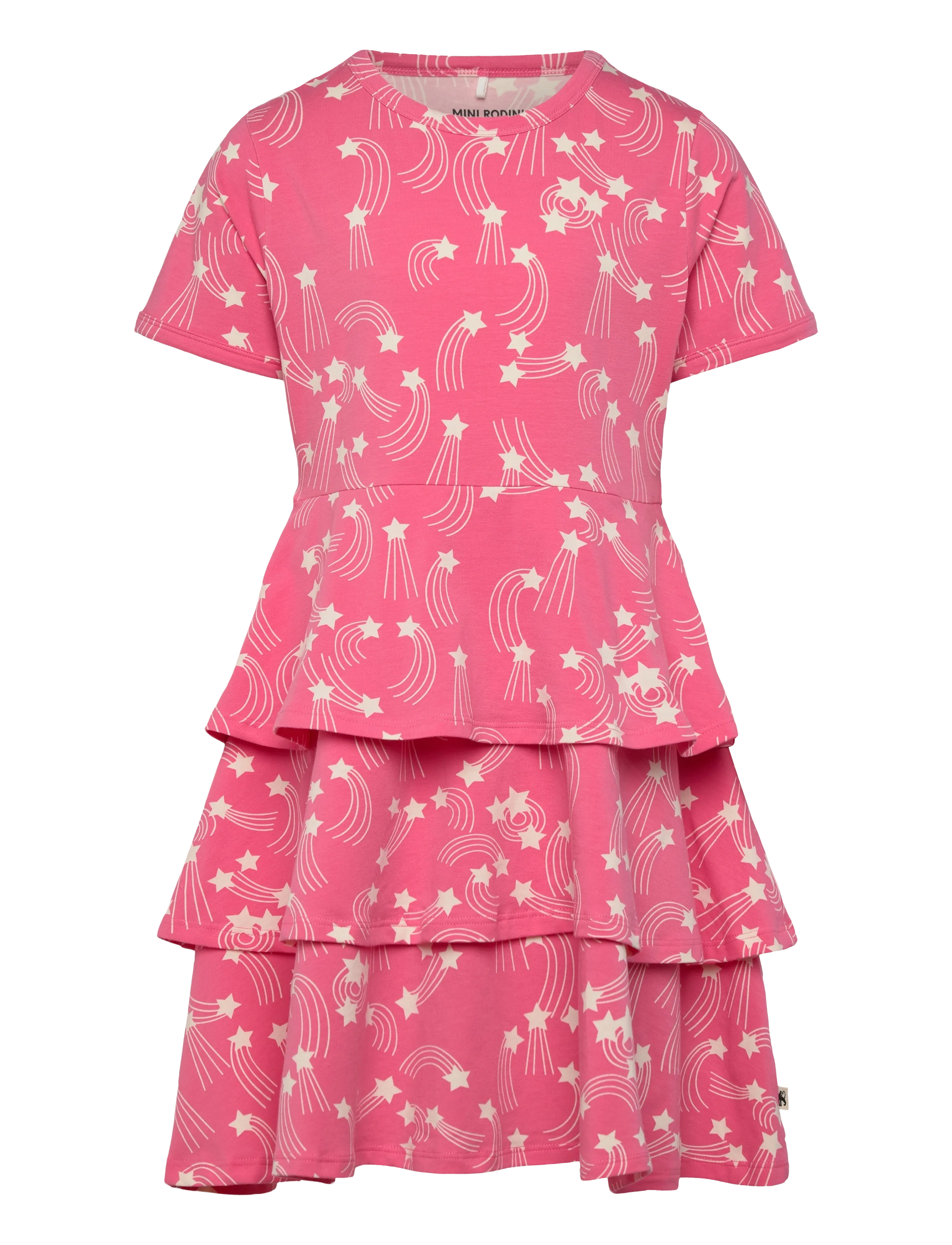 Mini Rodini Starfall aop ss dress - Tøj - PINK / pink/rose