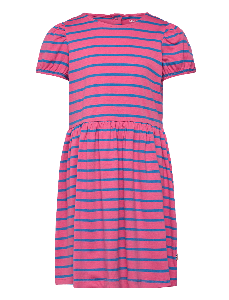 Mini Rodini - Stripe yd ss dress - lühikeste varrukatega beebi kleidid - pink - 0