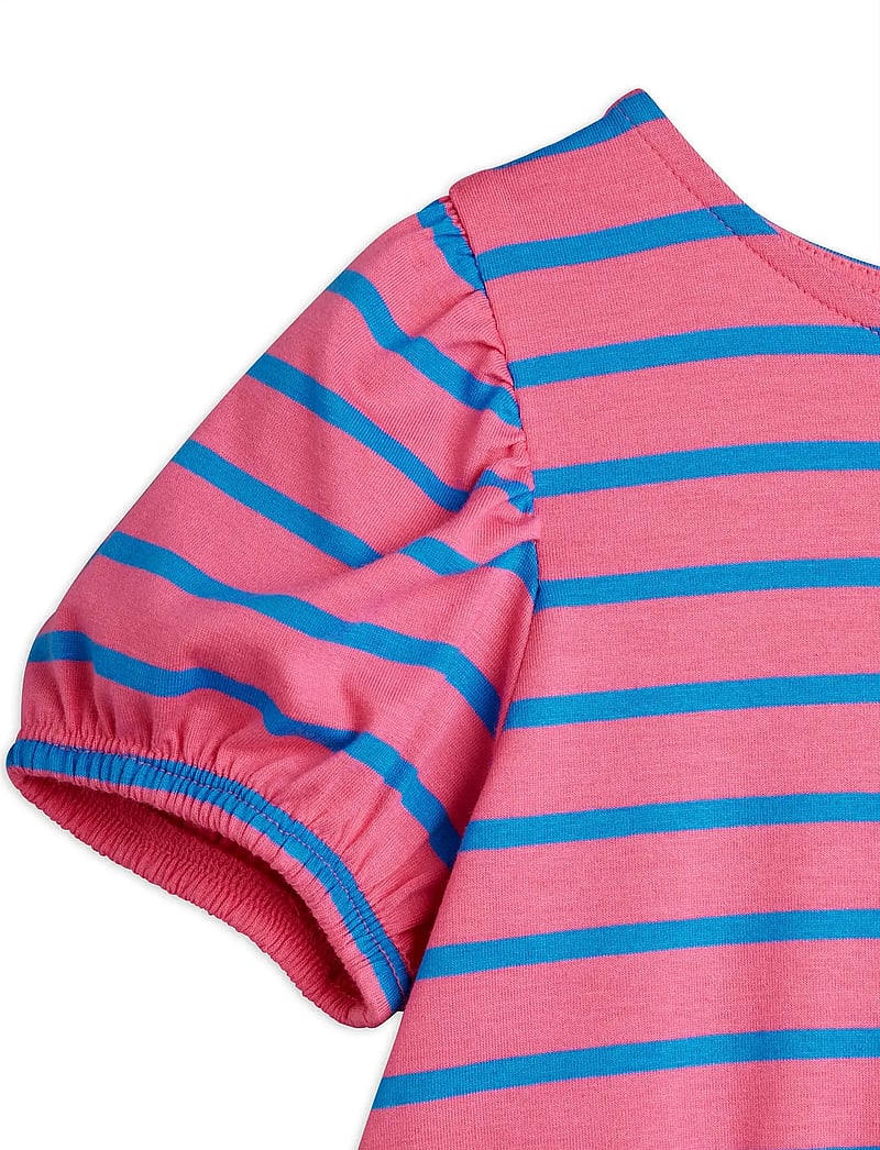 Mini Rodini - Stripe yd ss dress - lühikeste varrukatega beebi kleidid - pink - 4