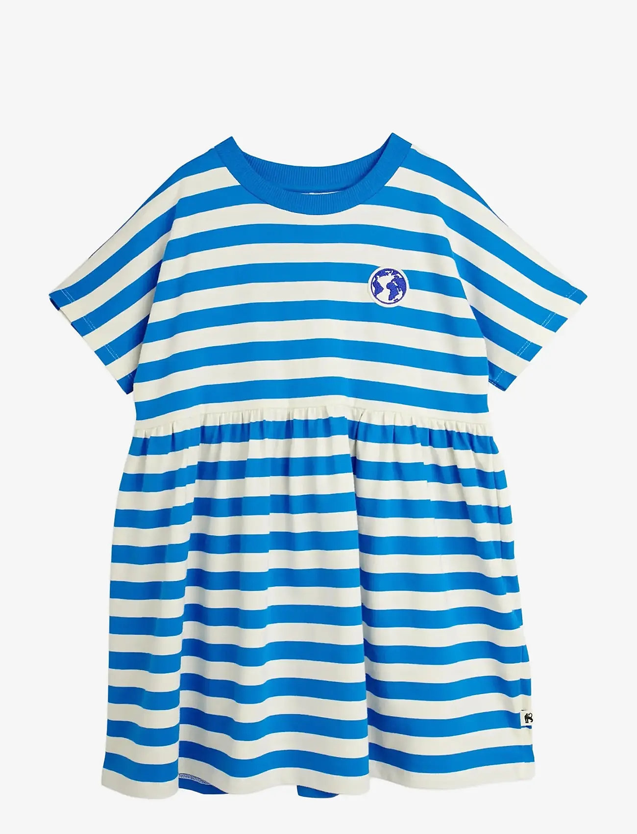 Mini Rodini - Earth yd stripe ss dress - kurzärmelige babykleider - blue - 0
