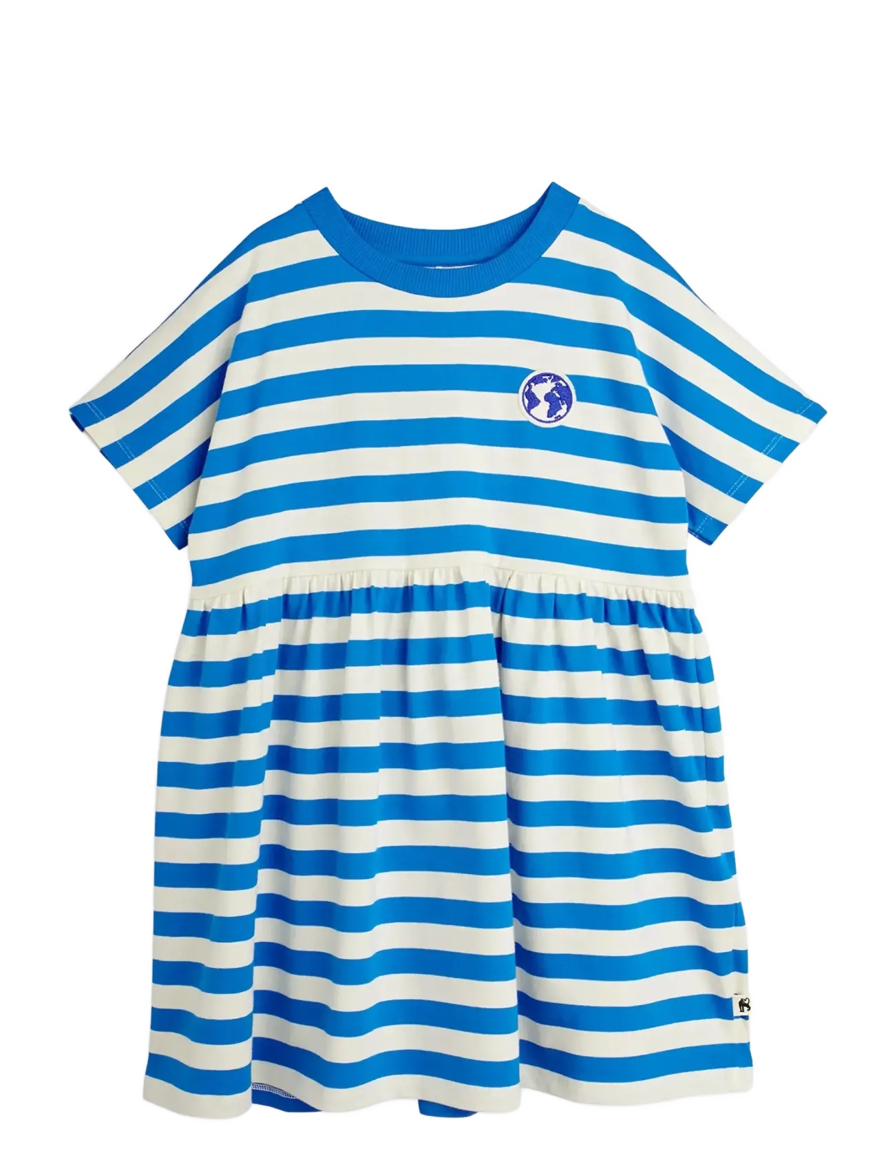 Mini Rodini Earth yd stripe ss dress - Riided - BLUE / blue