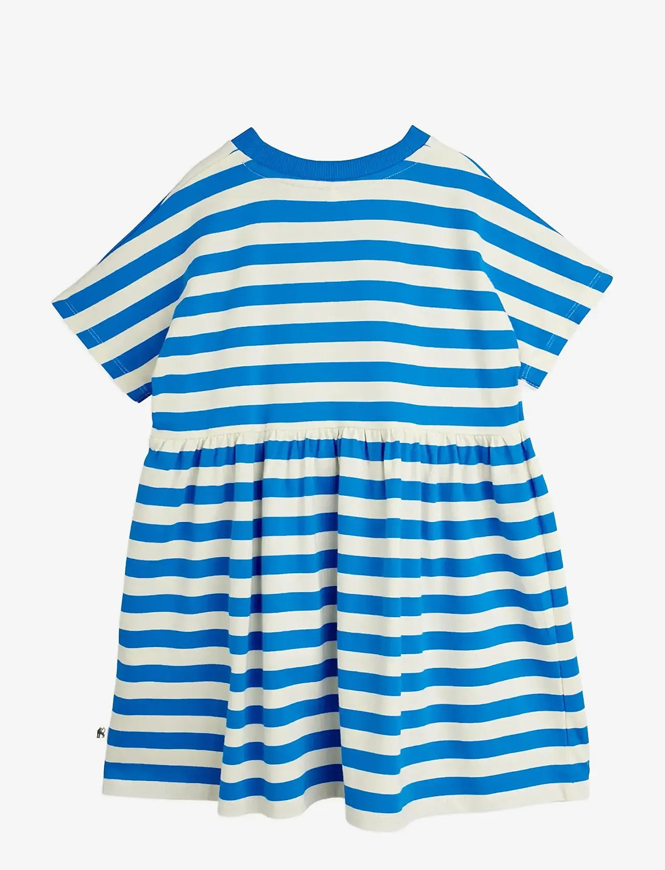 Mini Rodini - Earth yd stripe ss dress - kurzärmelige babykleider - blue - 1