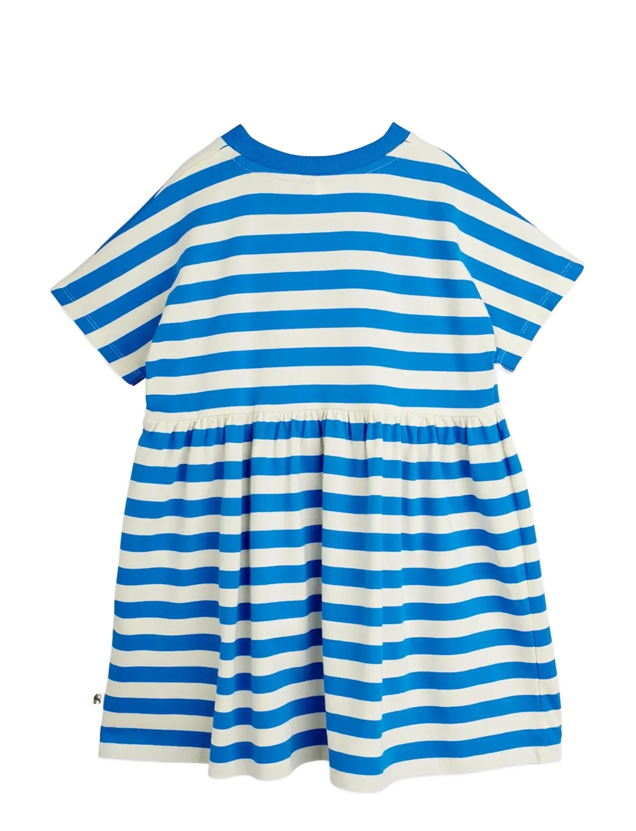 Mini Rodini - Earth yd stripe ss dress - kortärmade babyklänningar - blue - 1