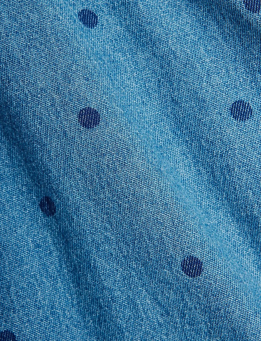 Mini Rodini - Lw denim dots aop strap dress - Ärmellose babykleider - blue - 3