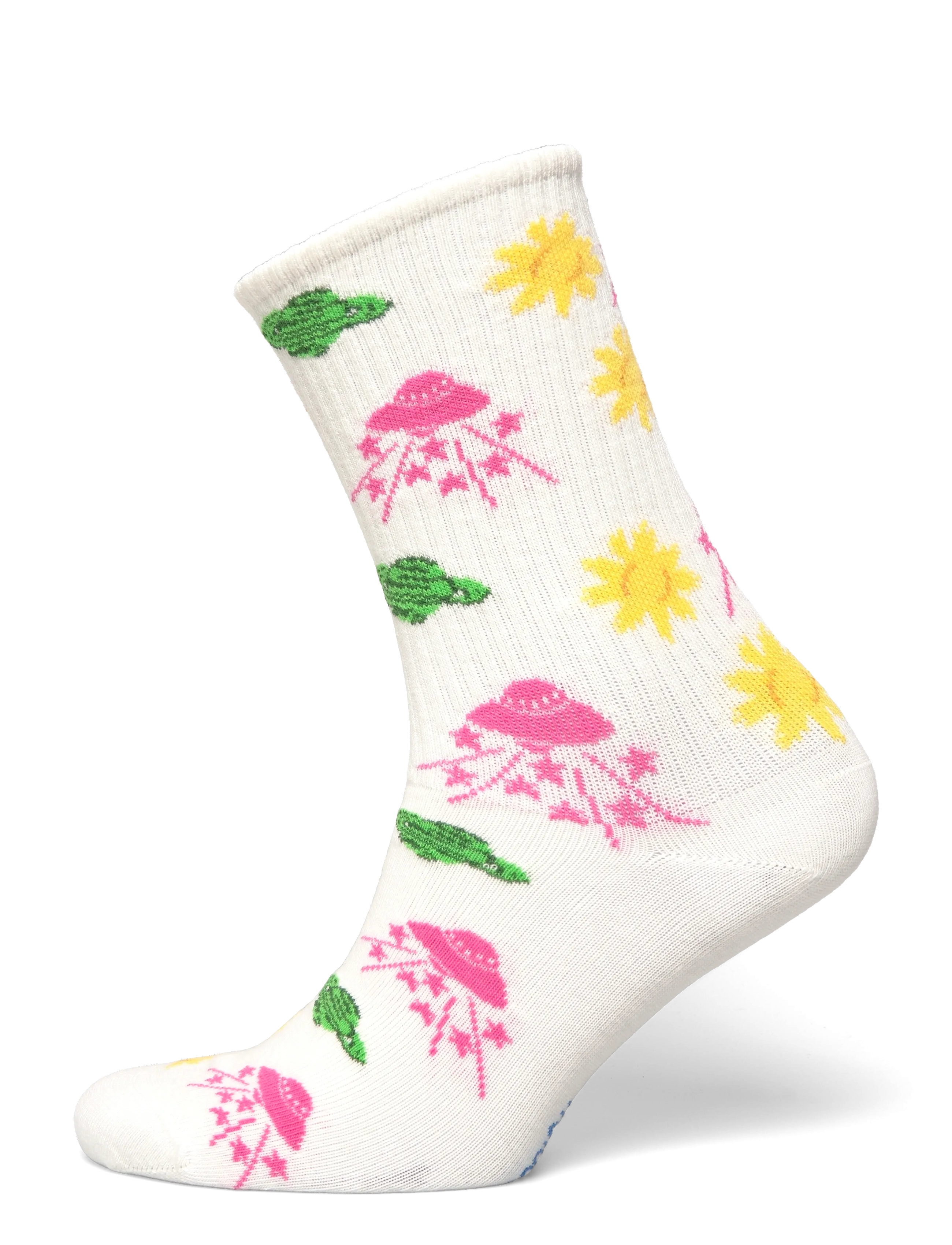 Mini Rodini Space 1-pack socks - Sokid - OFF-WHITE / white