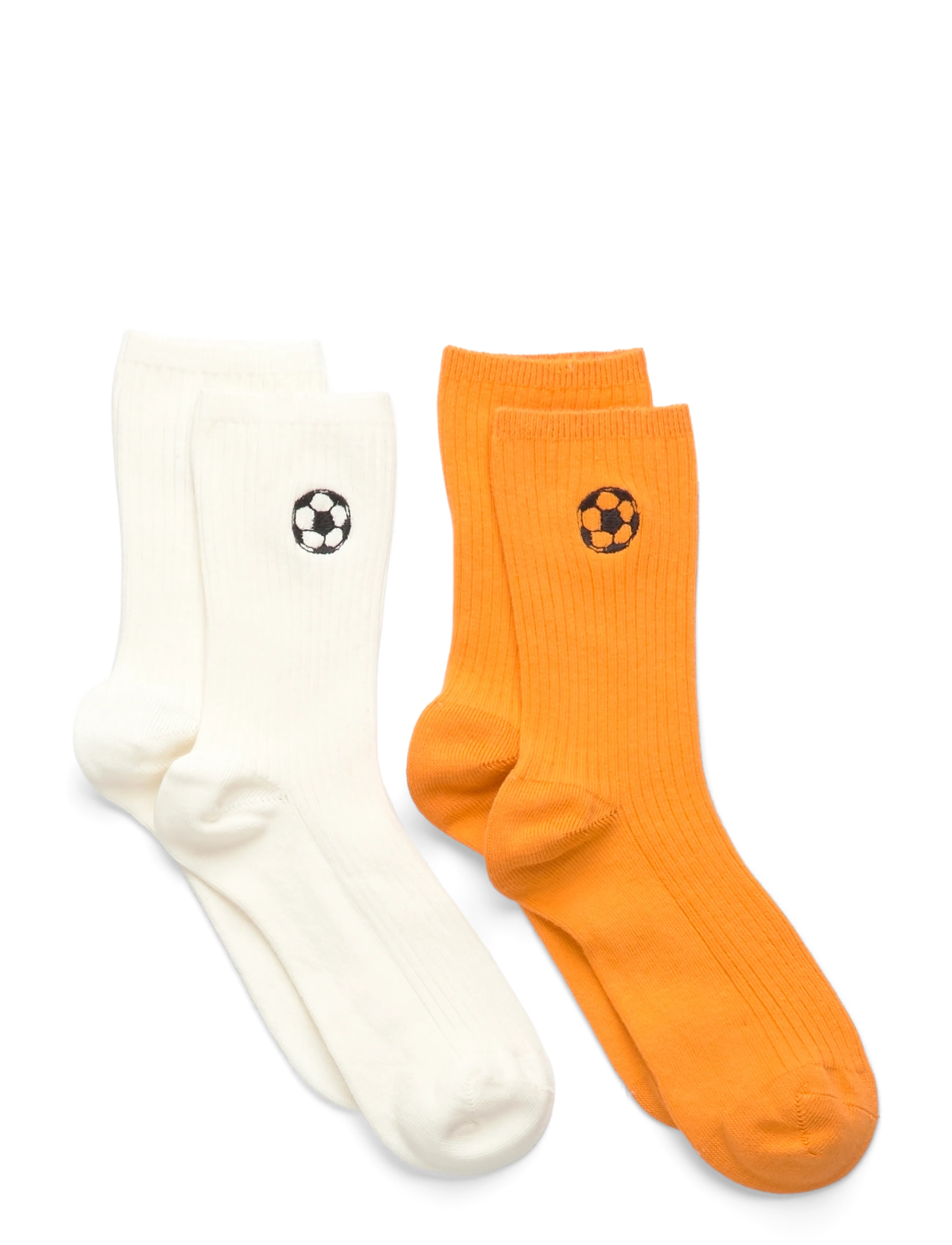 Mini Rodini Football Emb Ribbed 2-Pack Socks, 24/27, Socken & Strumpfhosen, Mehrfarbig/gemustert - Kinder