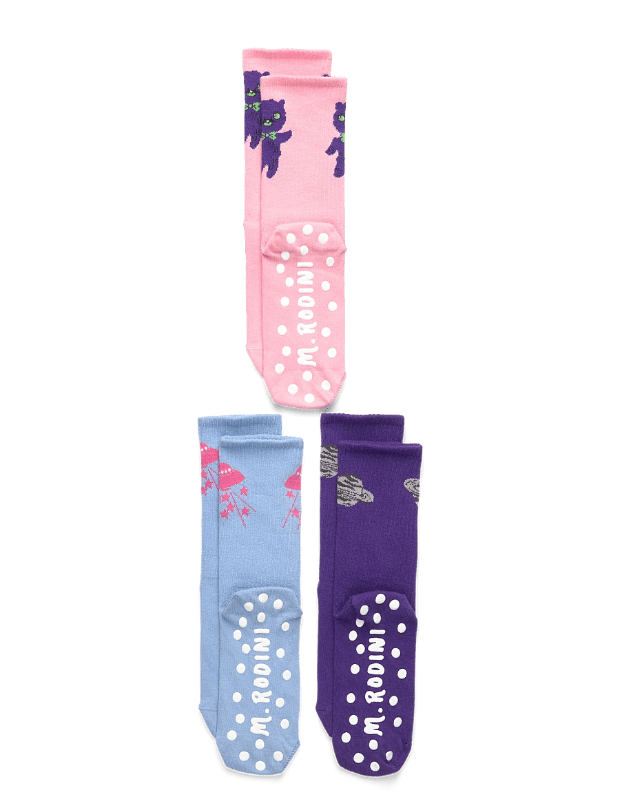 Mini Rodini - Planet 3-pack anti-slip socks - babysokker - multi - 0