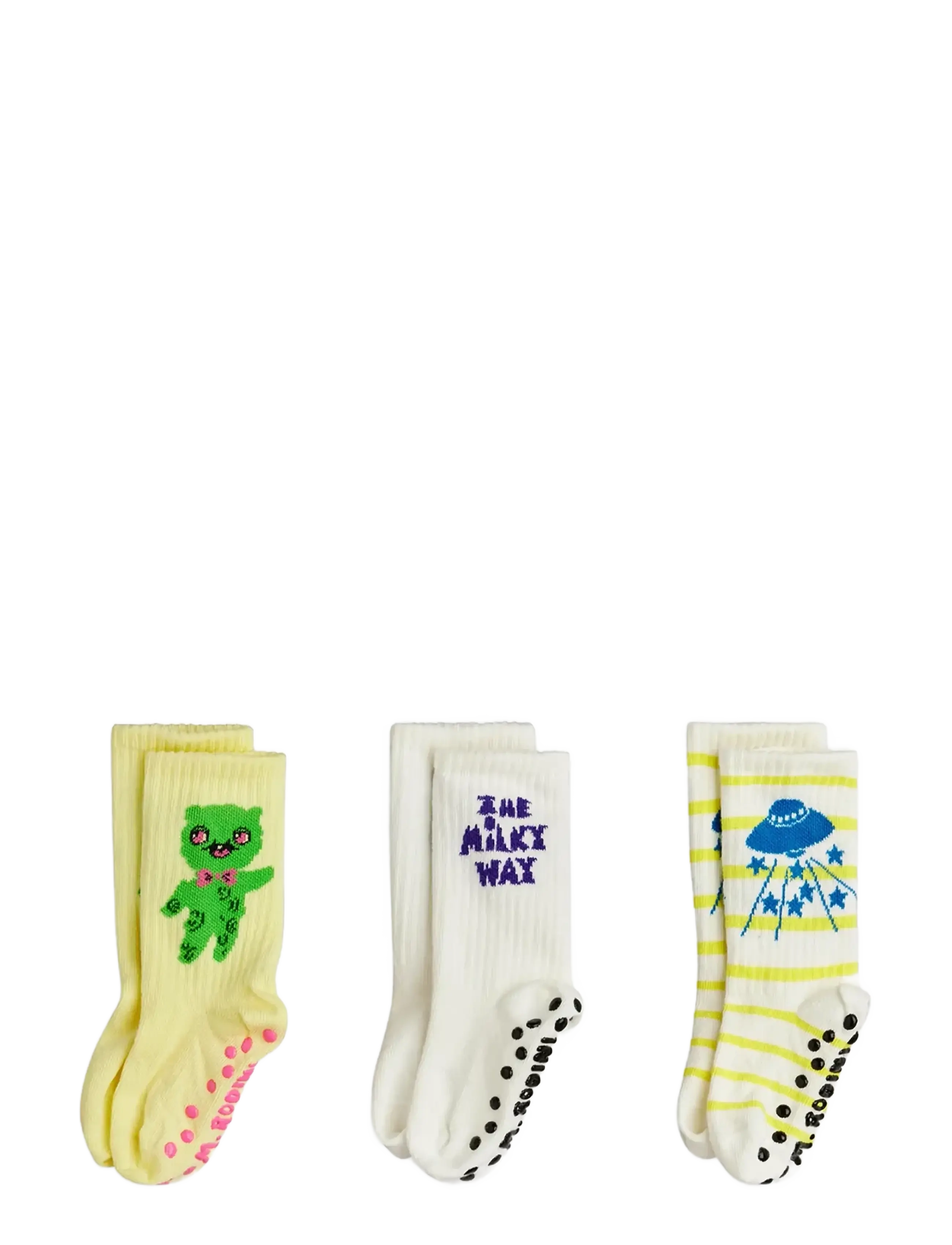 Mini Rodini - The milky way 3-pack anti-slip socks - babysokker - multi - 1