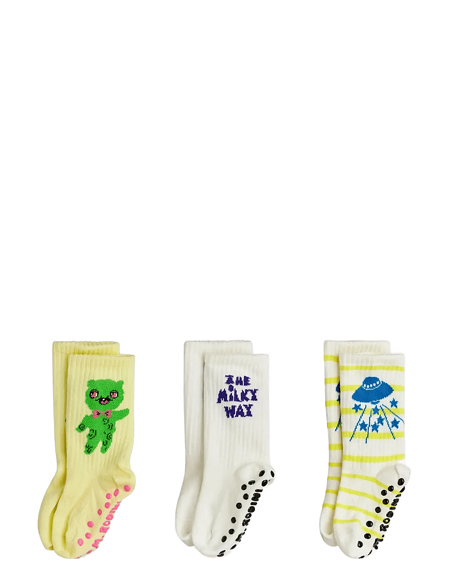 Mini Rodini - The milky way 3-pack anti-slip socks - bebisstrumpor - multi - 1