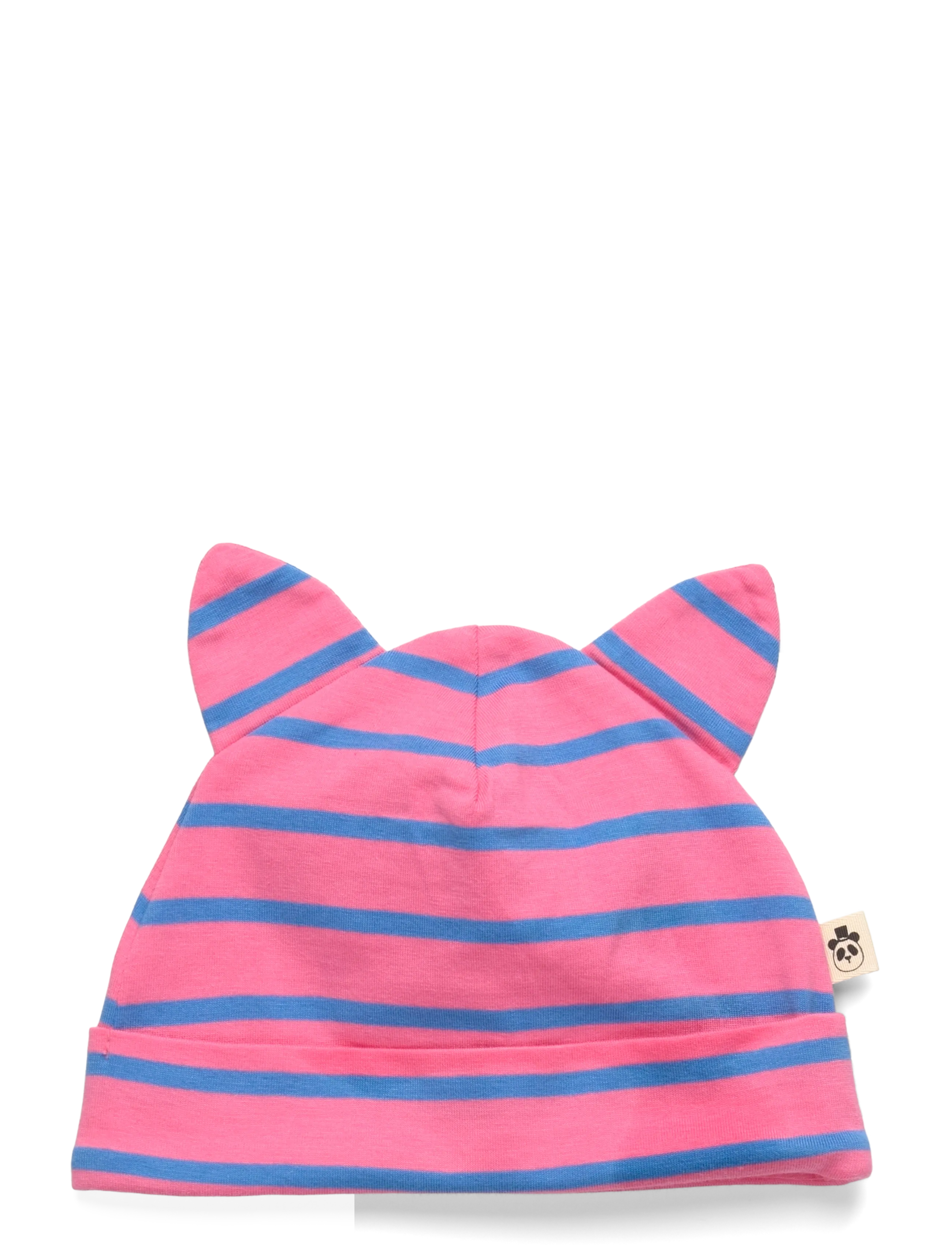 Mini Rodini Stripe yd cat ear baby beanie - Mützen - PINK / pink/rose