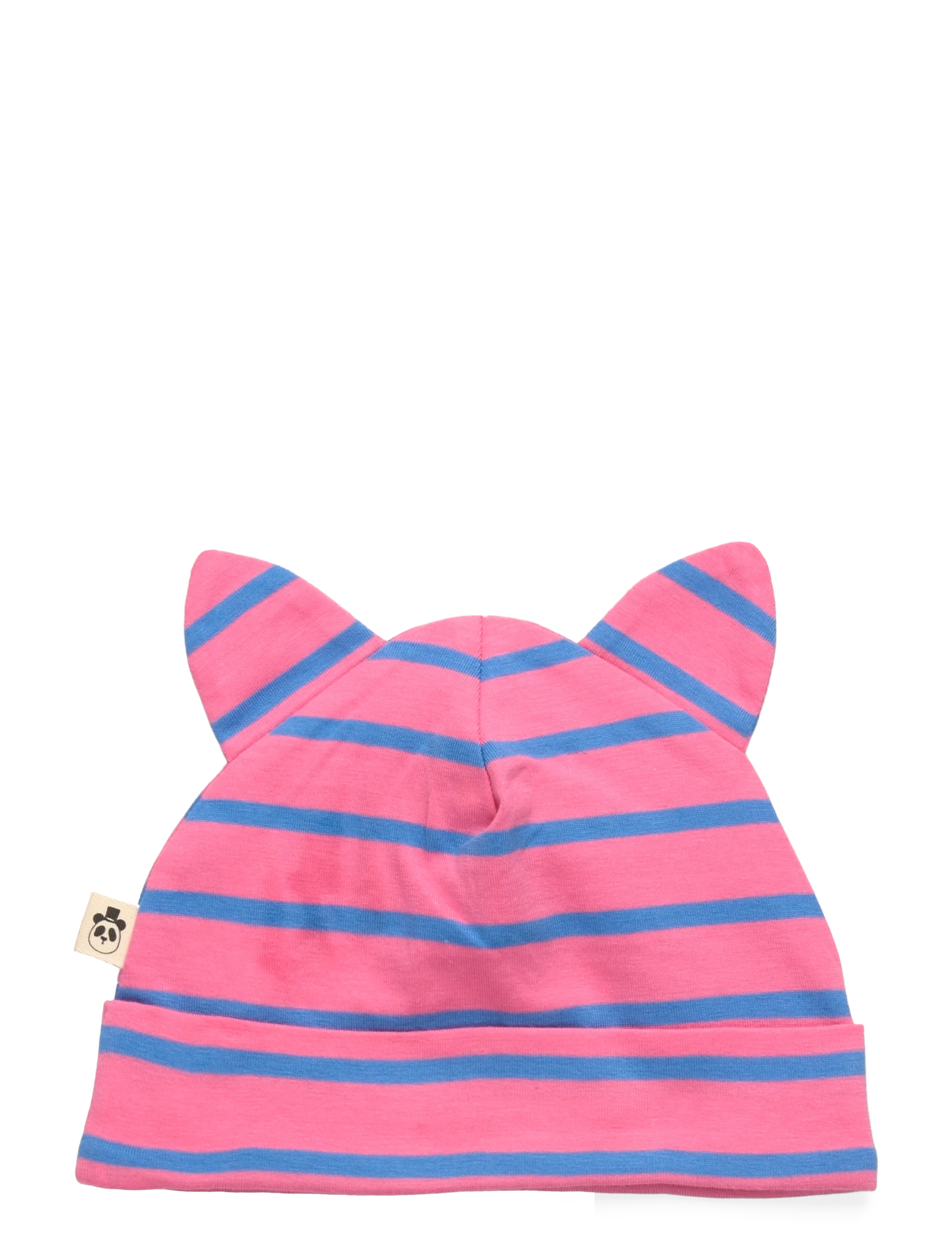Mini Rodini - Stripe yd cat ear baby beanie - pink - 1
