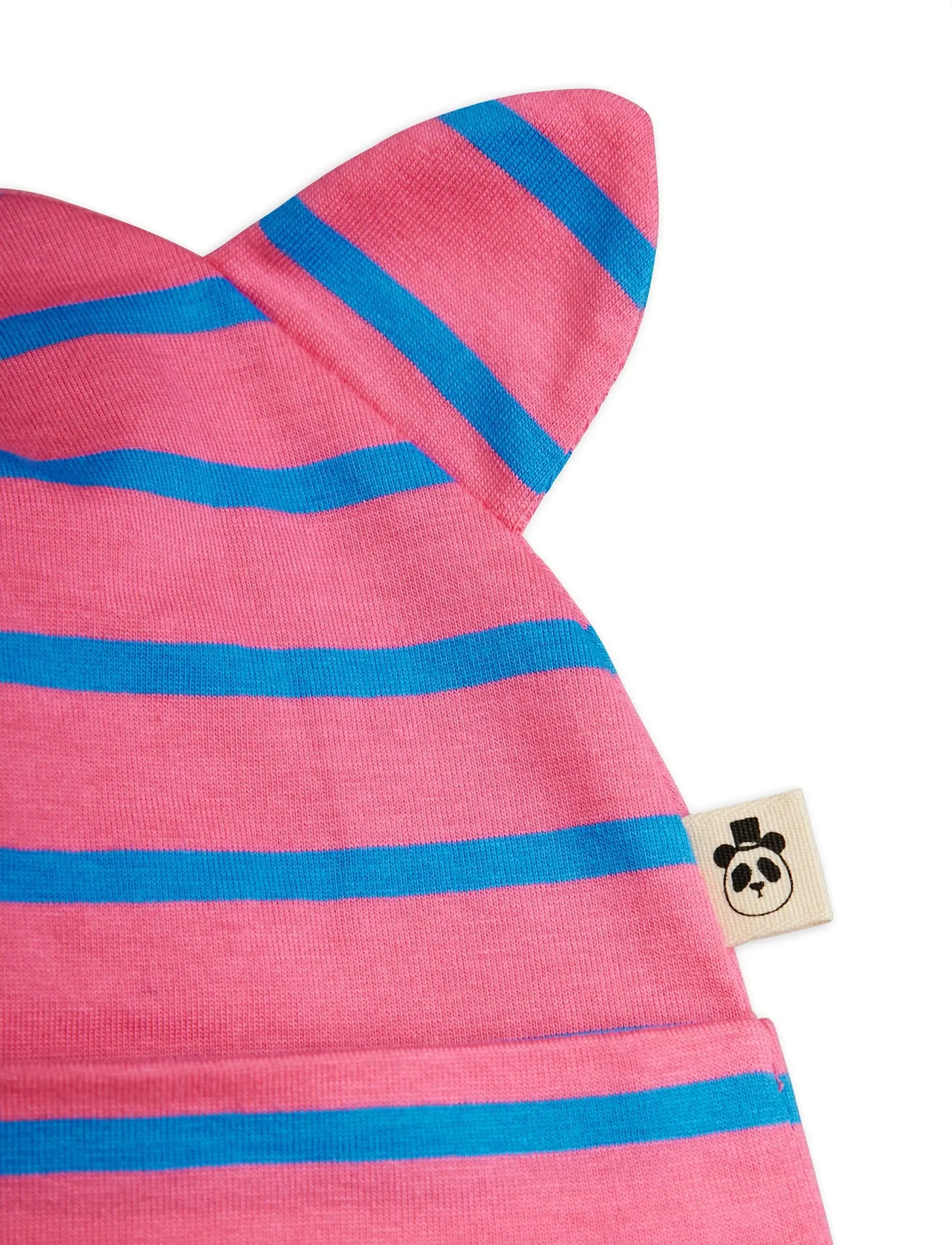 Mini Rodini - Stripe yd cat ear baby beanie - pink - 3