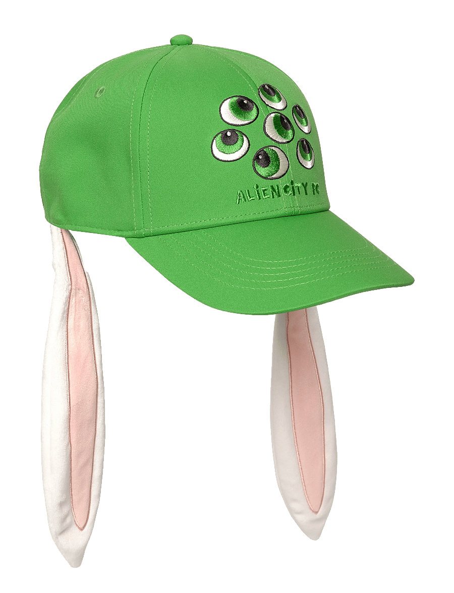 Mini Rodini - Aliens unlimited rabbit ear cap - caps - green - 0