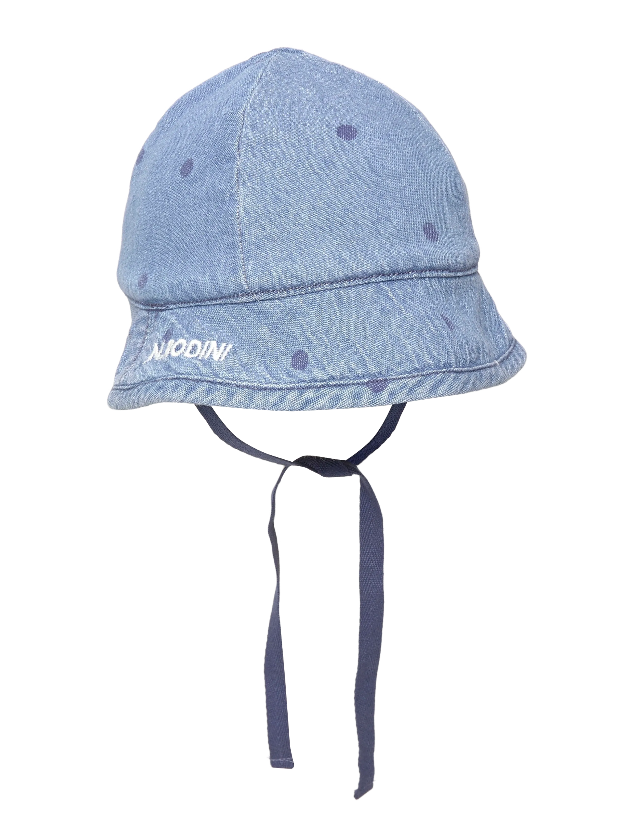 Mini Rodini Lw denim dots aop sun hat - Mini Rodini - BLUE / blue