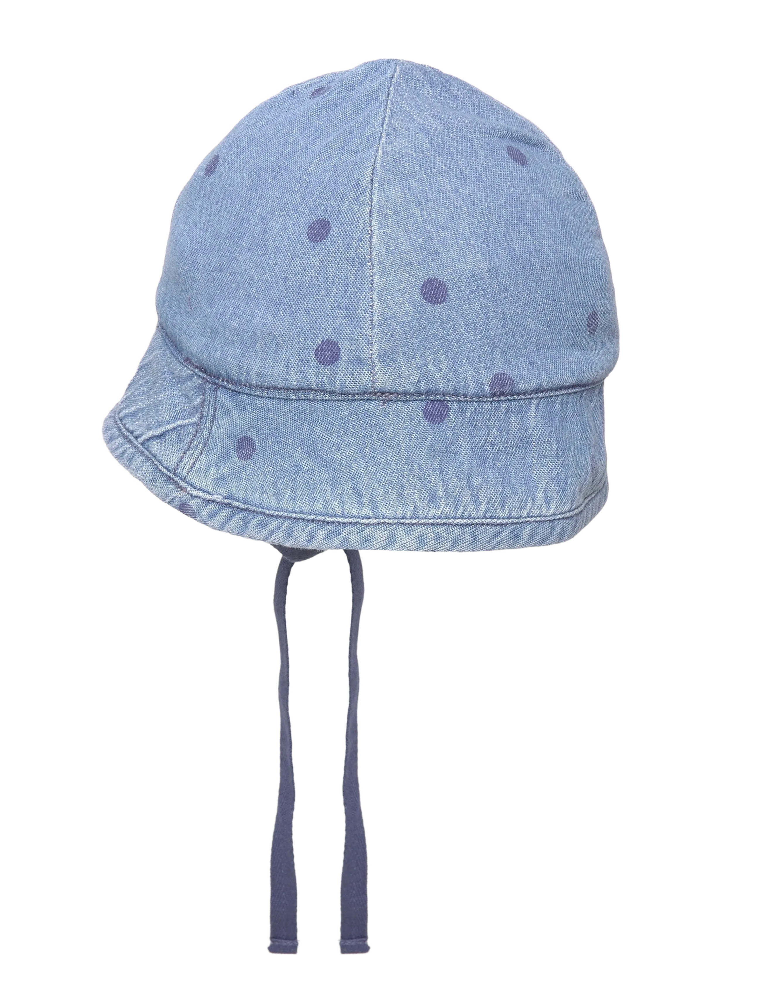 Mini Rodini - Lw denim dots aop sun hat - solhat - blue - 1