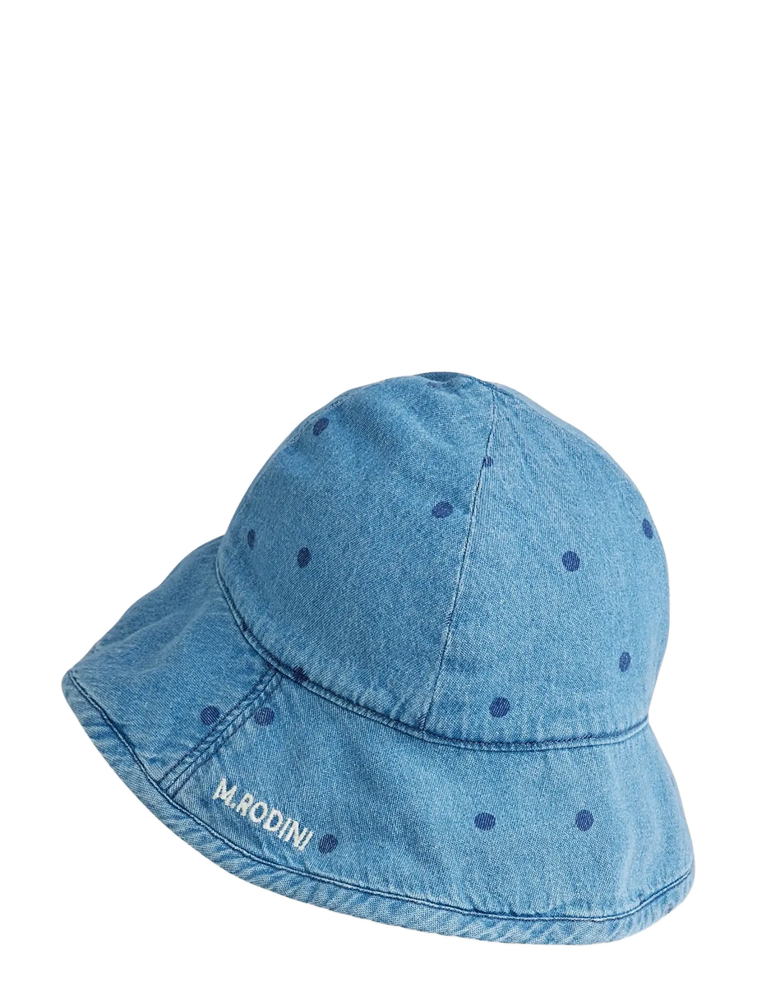 Mini Rodini - Lw denim dots aop sun hat - solhat - blue - 2
