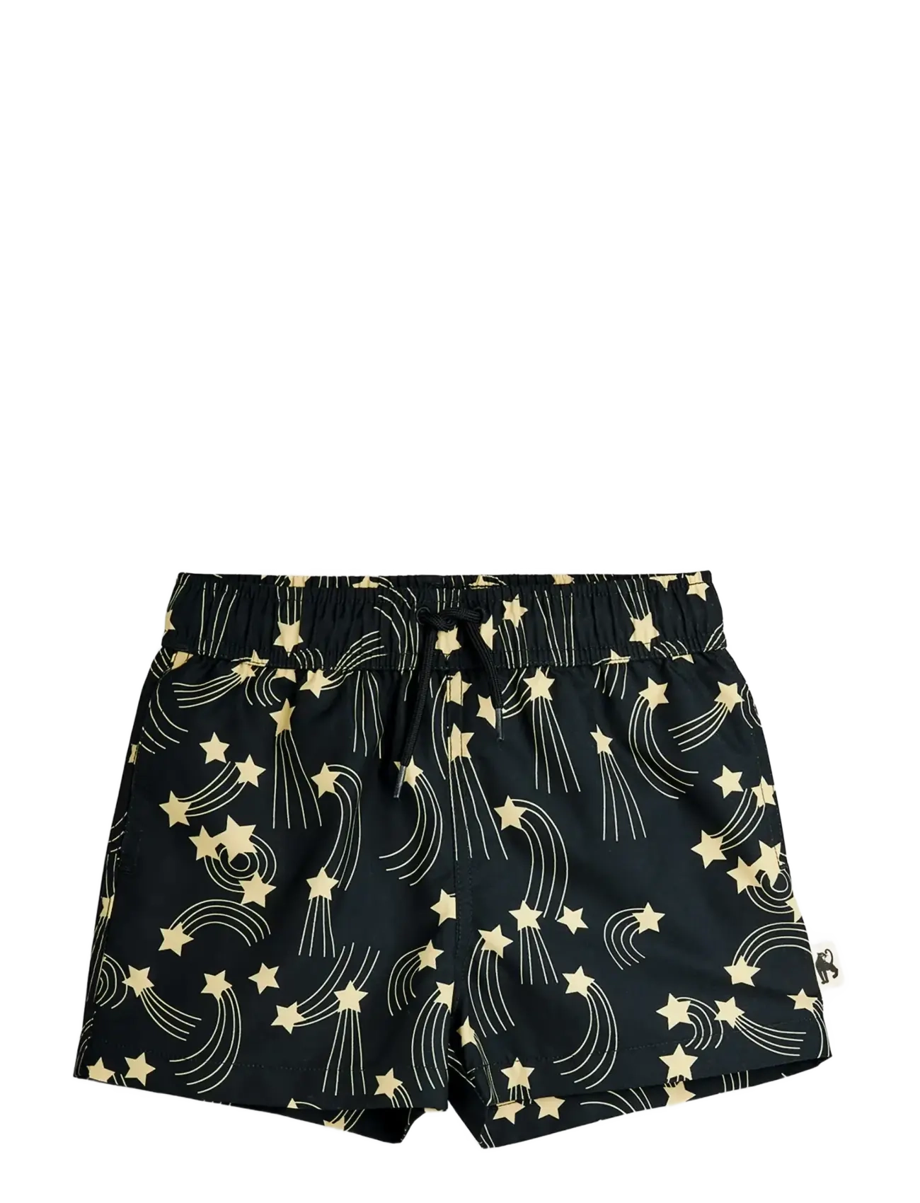 Mini Rodini Starfall Aop Swim Shorts, 140/146, Bademode, Schwarz - Swimshorts, Kinder