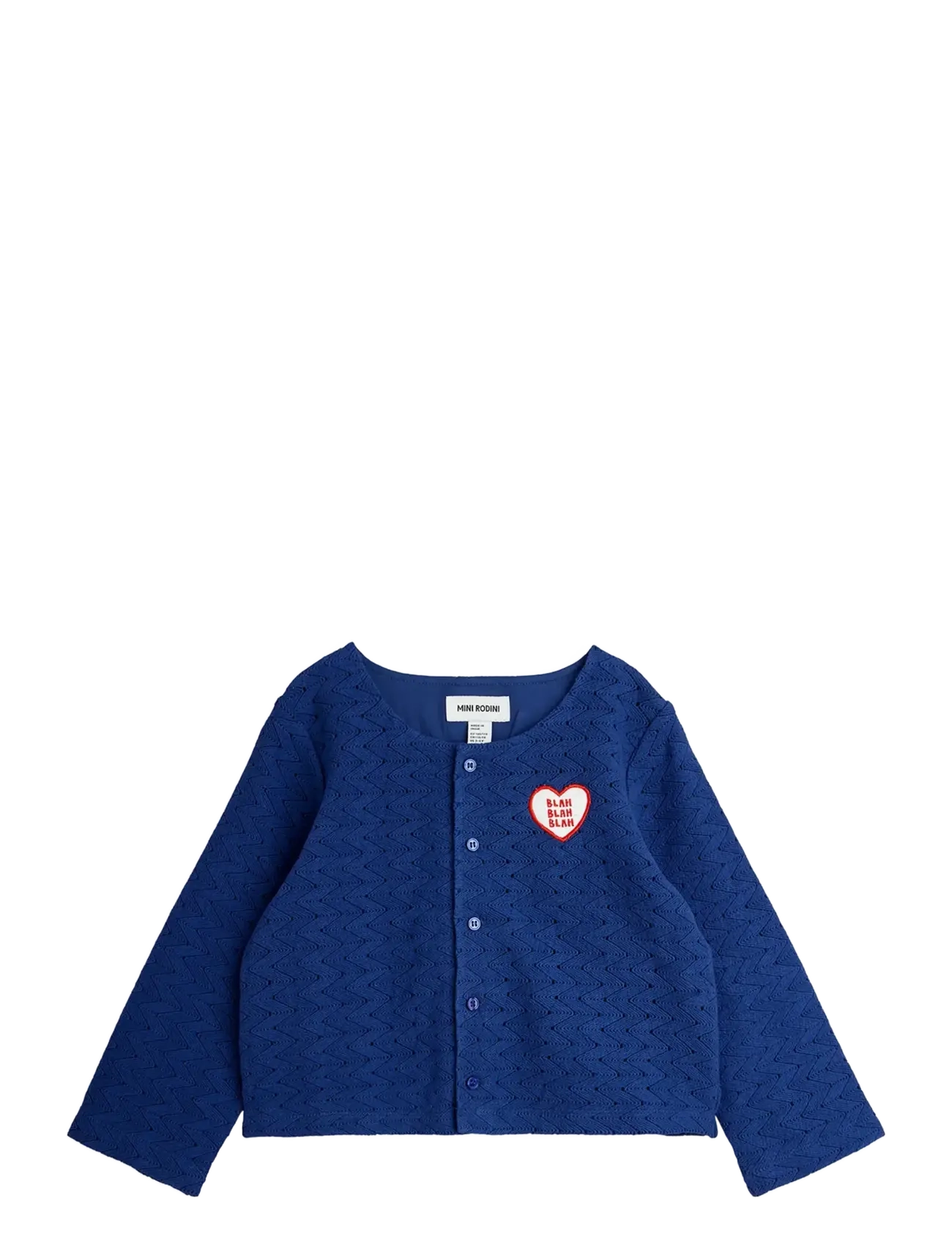 Mini Rodini Lace Patch Cardigan, 92/98, Knitwear, Blau - Cardigans, Kinder