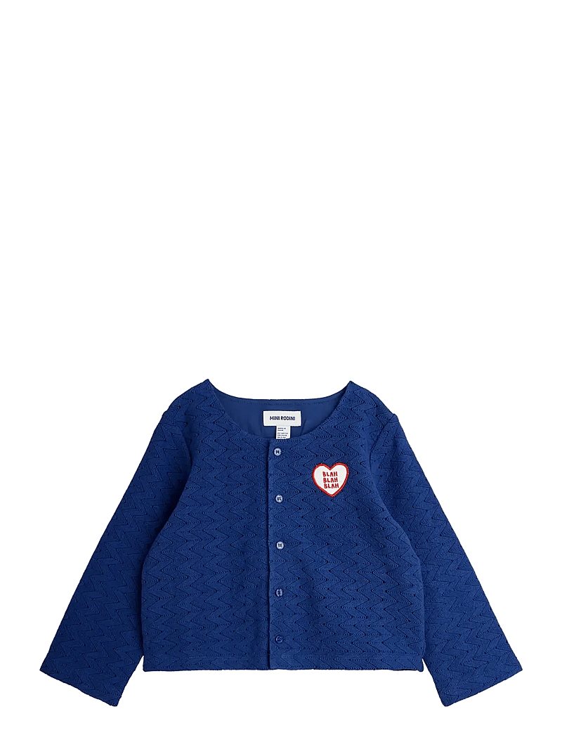 Mini Rodini - Lace patch cardigan - cardigans - blue - 0