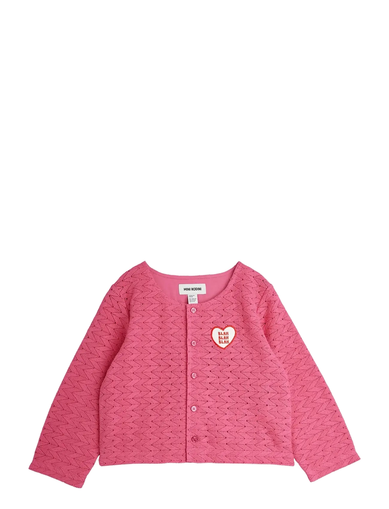 Mini Rodini Lace Patch Cardigan, Børn, Blonde Patch Cardigan, Pink, Str: 104/110