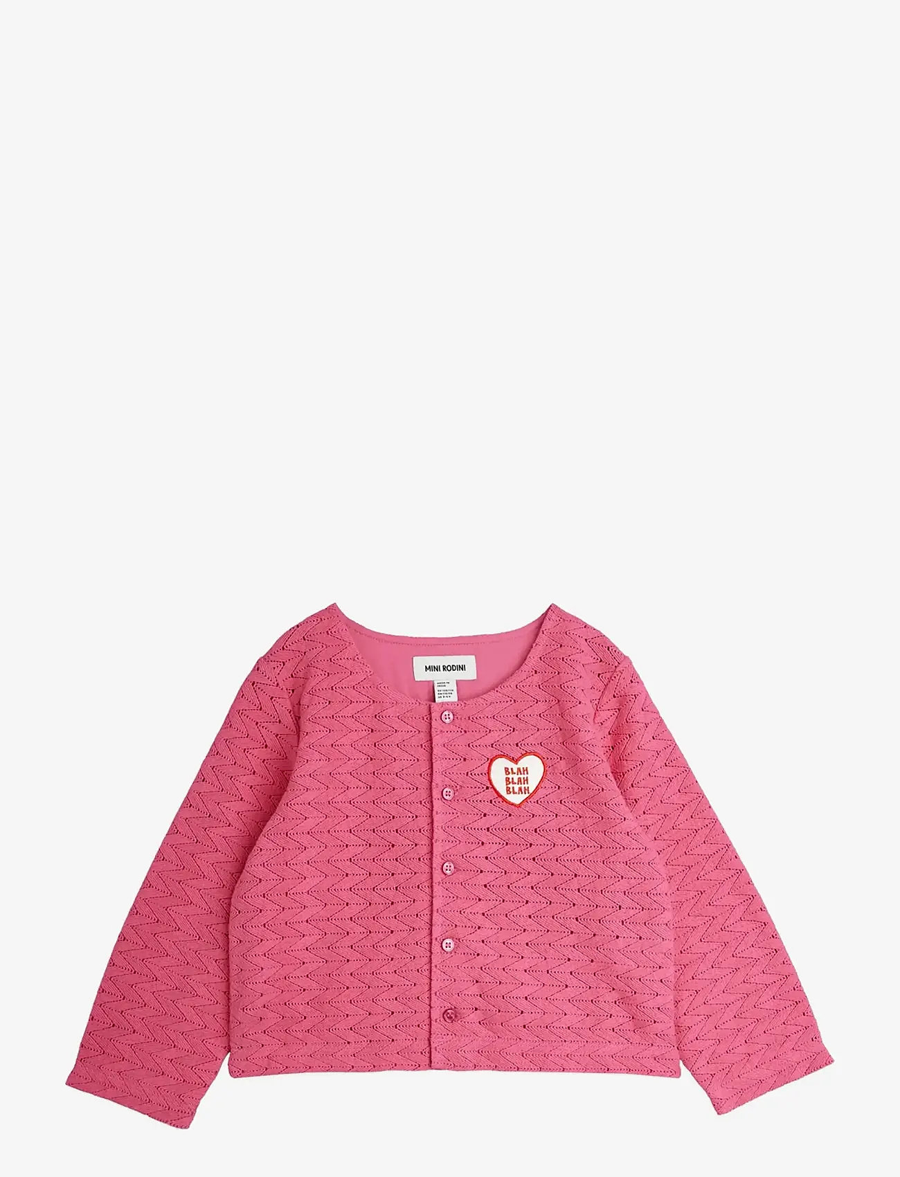 Mini Rodini - Lace patch cardigan - koftor - pink - 0