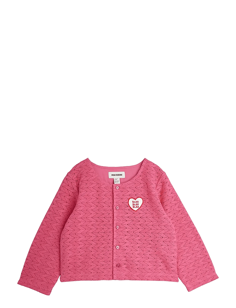 Mini Rodini - Lace patch cardigan - koftor - pink - 0