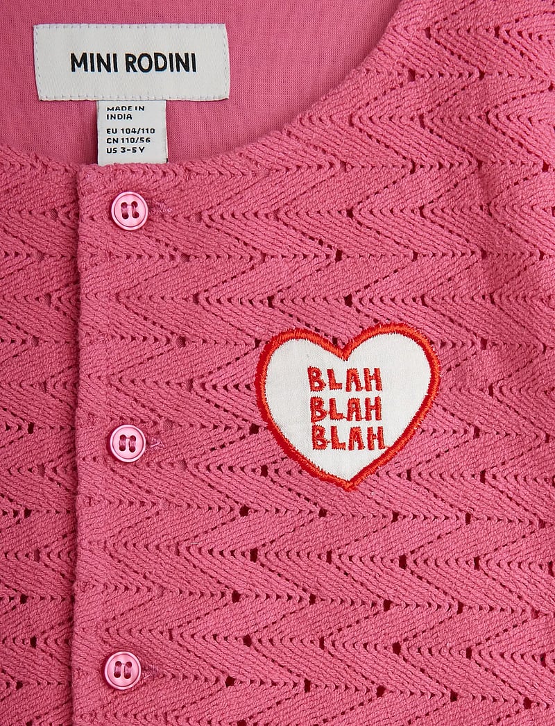Mini Rodini - Lace patch cardigan - koftor - pink - 2