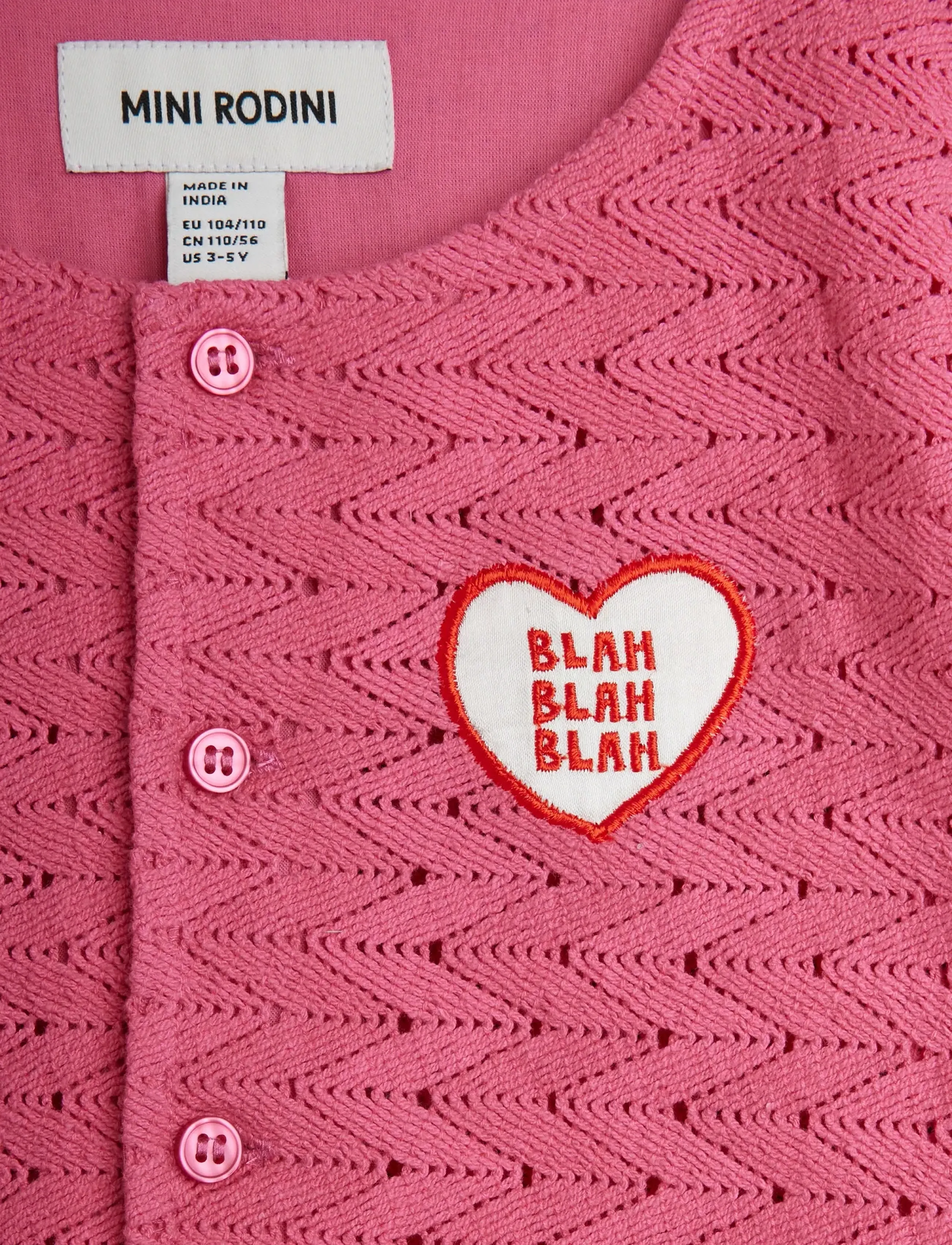 Mini Rodini - Lace patch cardigan - neuletakit - pink - 2