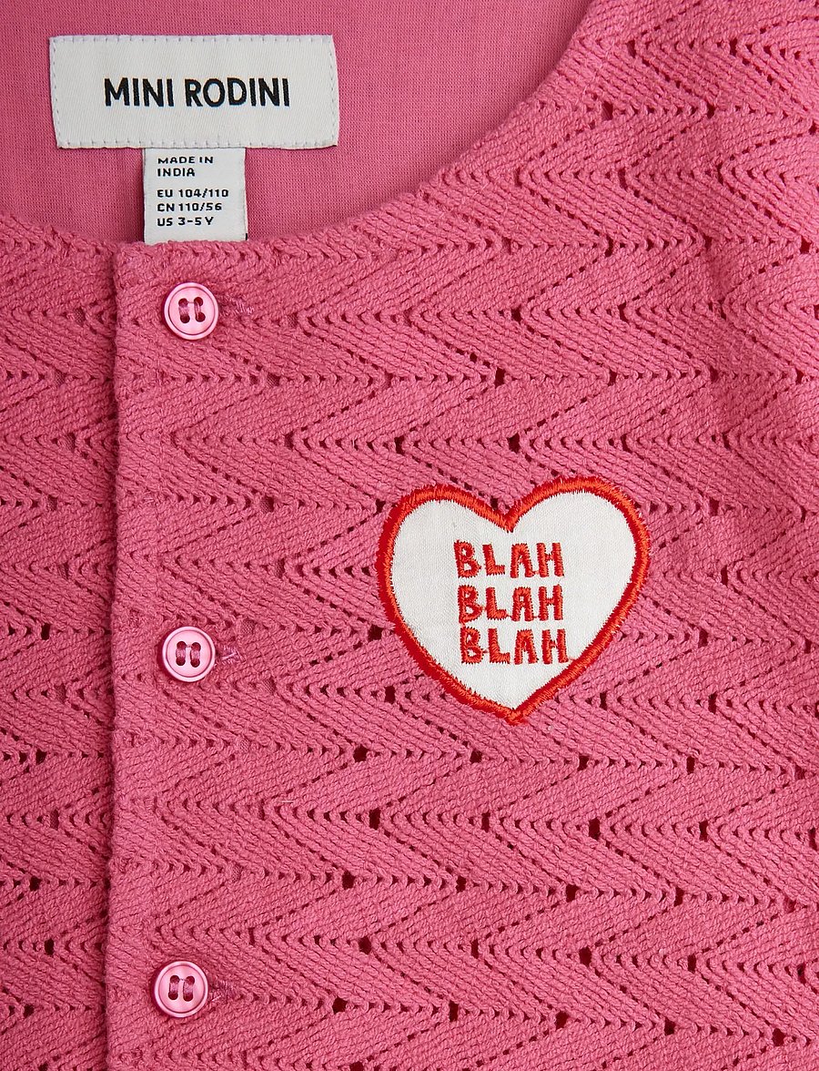 Mini Rodini - Lace patch cardigan - neuletakit - pink - 2
