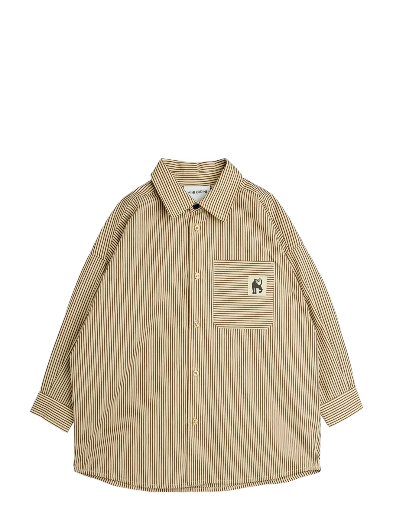 Mini Rodini Poplin Yd Ls Shirt, Børn, Stribet Langærmet Skjorte, Multi/mønstret, Str: 128/134