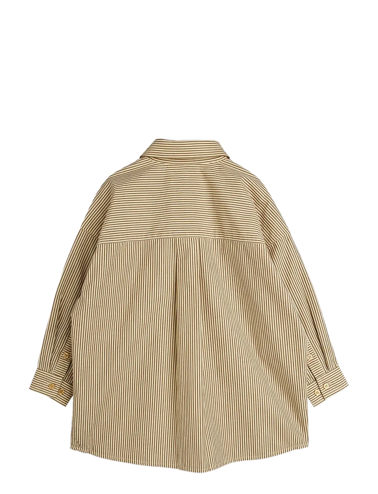 Mini Rodini - Poplin yd ls shirt - langærmede skjorter - brown - 1